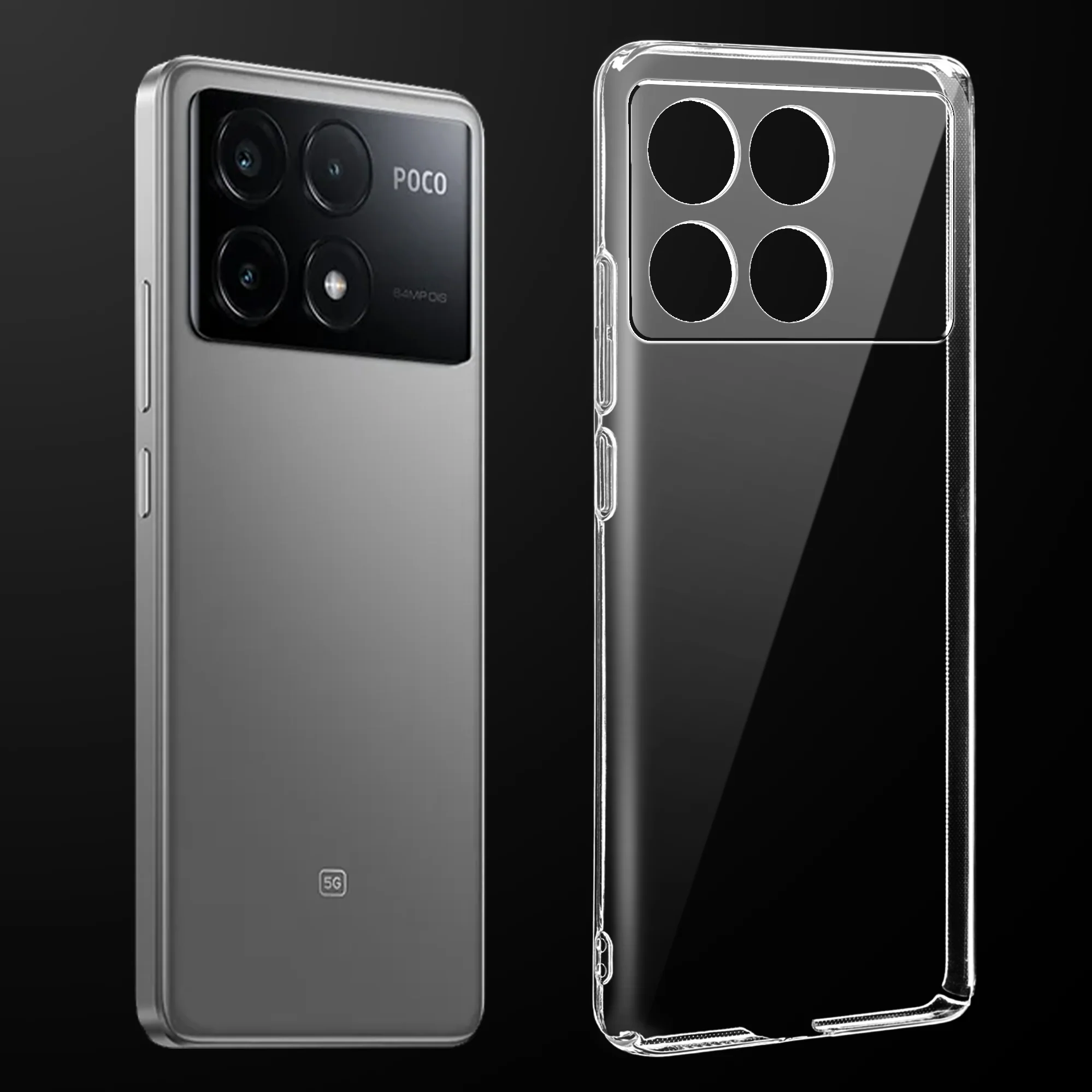 Crystal Clear Hard Anti-Yellow Transparent Back Cover Case For Poco X6 Pro 5G