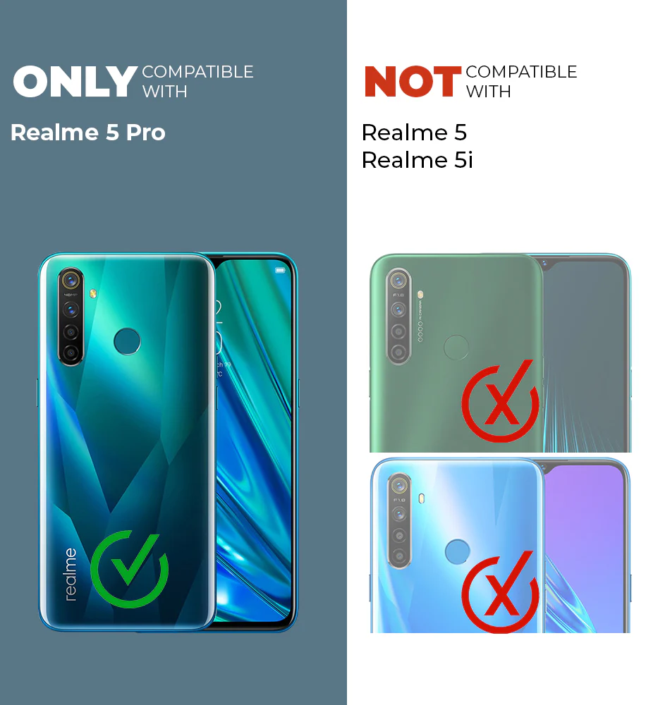 Crystal Clear Hard Anti-Yellow Transparent Back Cover Case For Realme 5 Pro - Image 2