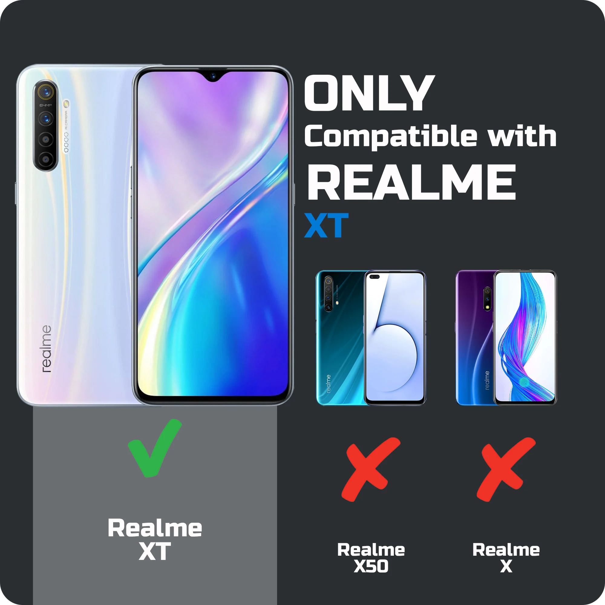 Crystal Clear Hard Anti-Yellow Transparent Back Cover Case For Realme XT - Image 2