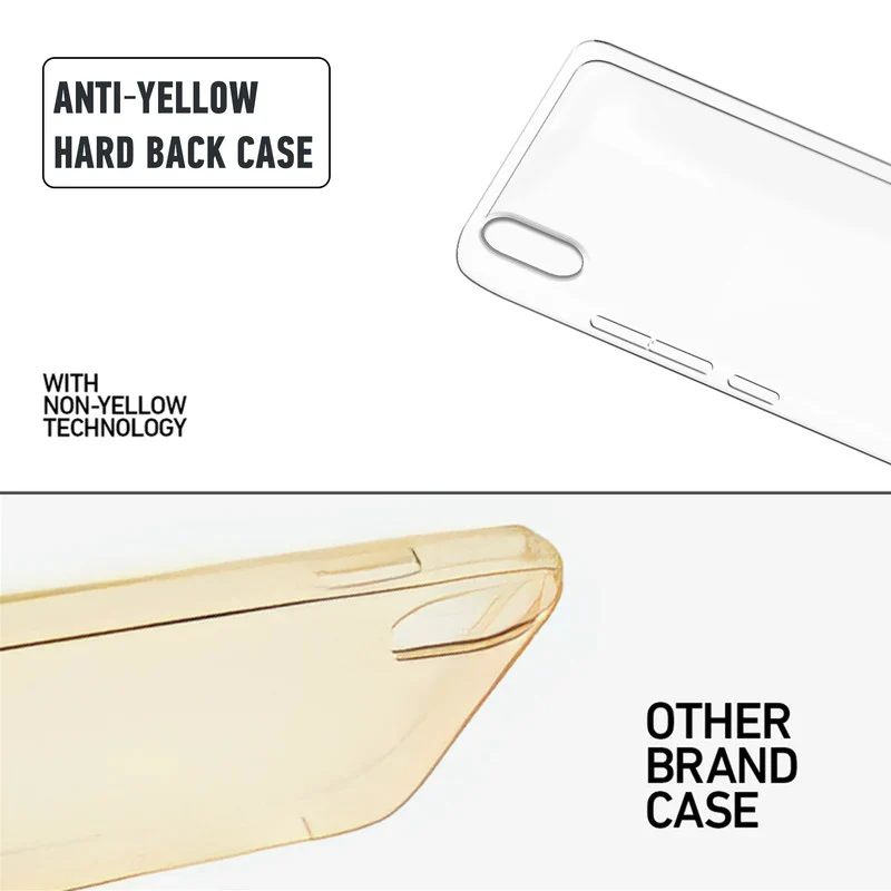 Crystal Clear Hard Anti-Yellow Transparent Back Cover Case For Redmi 7A - Image 8