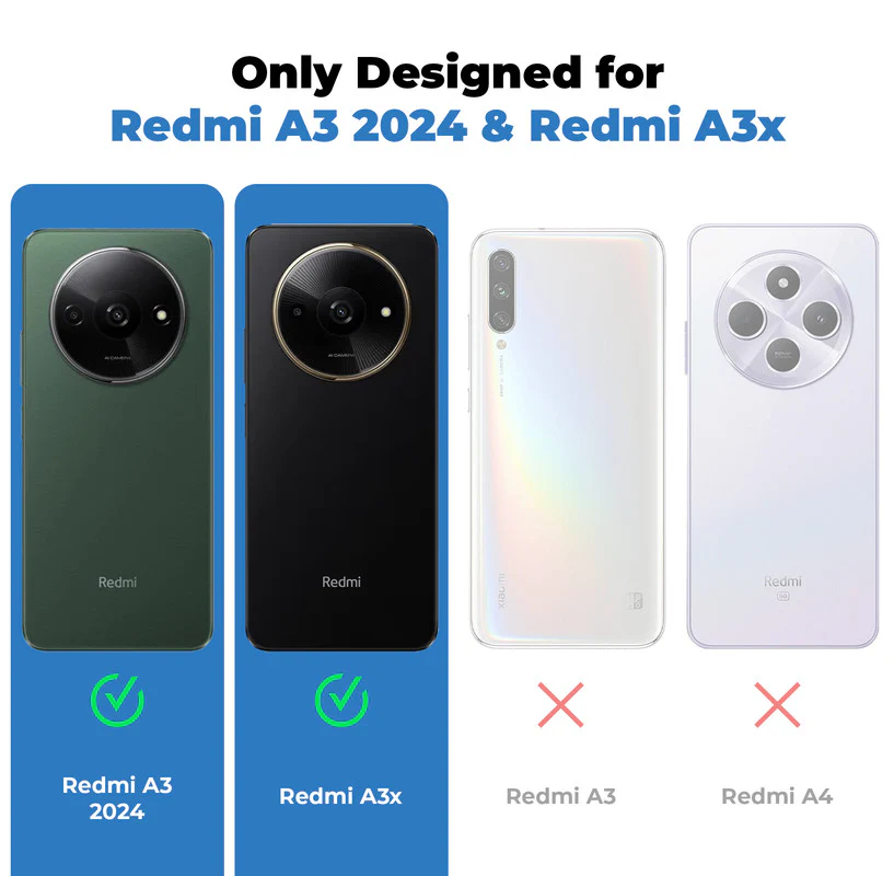 Crystal Clear Hard Anti-Yellow Transparent Back Cover Case For Redmi A3x - Image 2