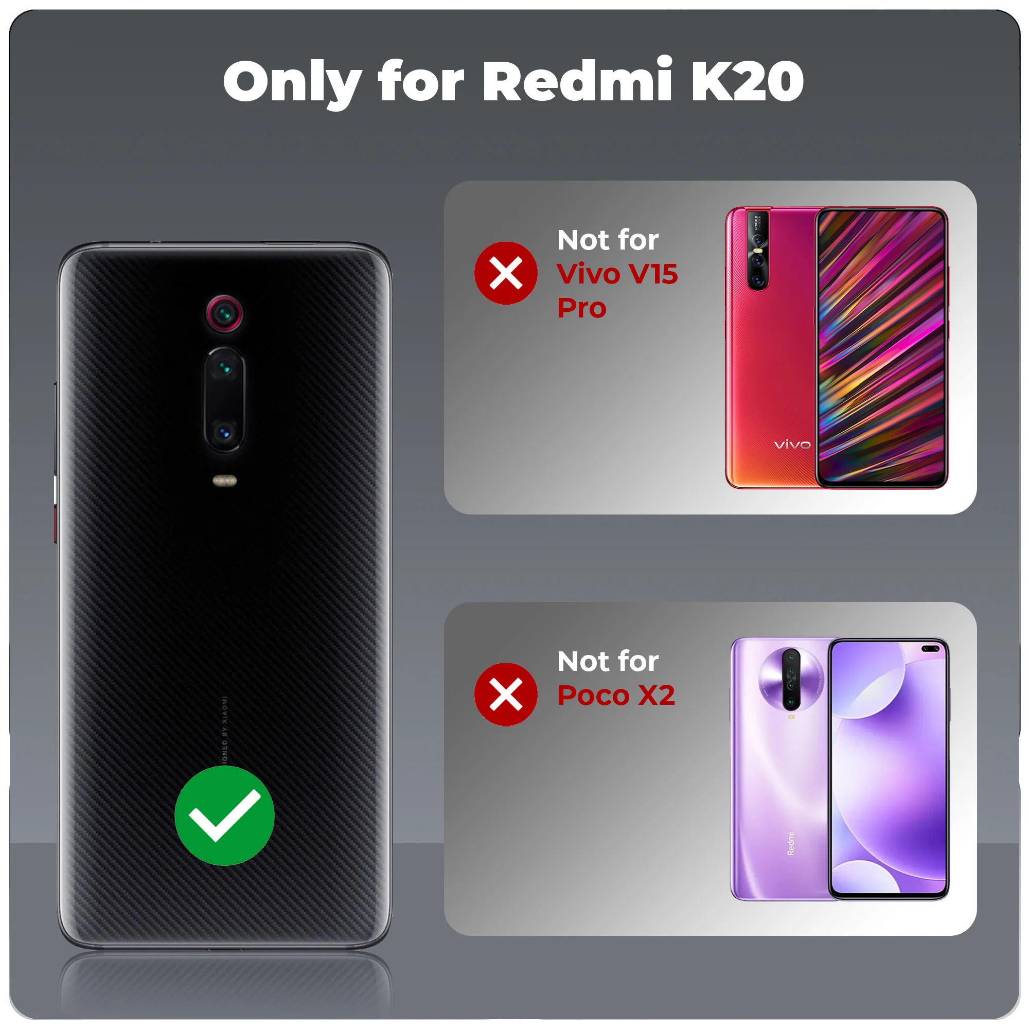 Crystal Clear Hard Anti-Yellow Transparent Back Cover Case For Redmi K20 - Image 2