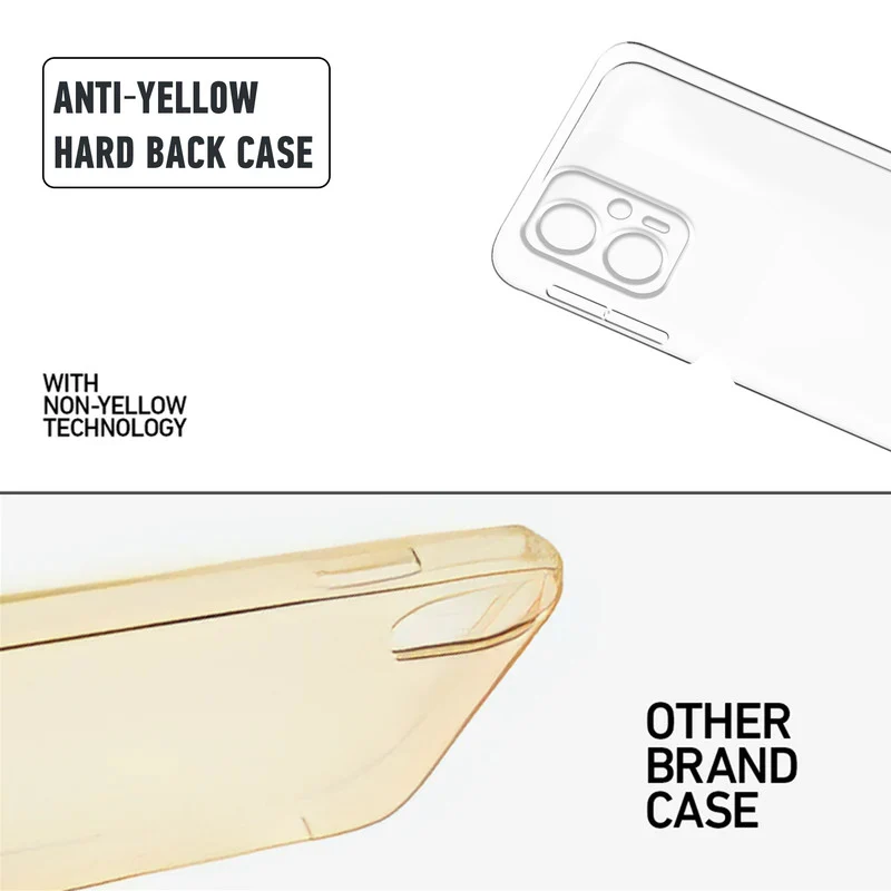Crystal Clear Hard Anti-Yellow Transparent Back Cover Case For Redmi K50i 5G - Image 8