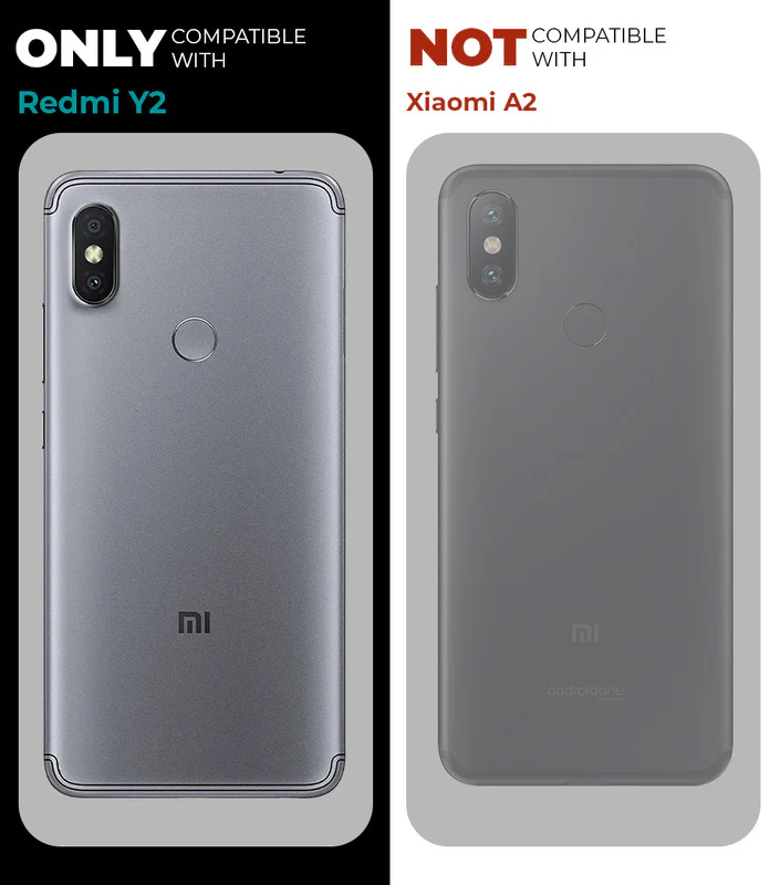 Crystal Clear Hard Anti-Yellow Transparent Back Cover Case For Redmi Y2 - Image 2