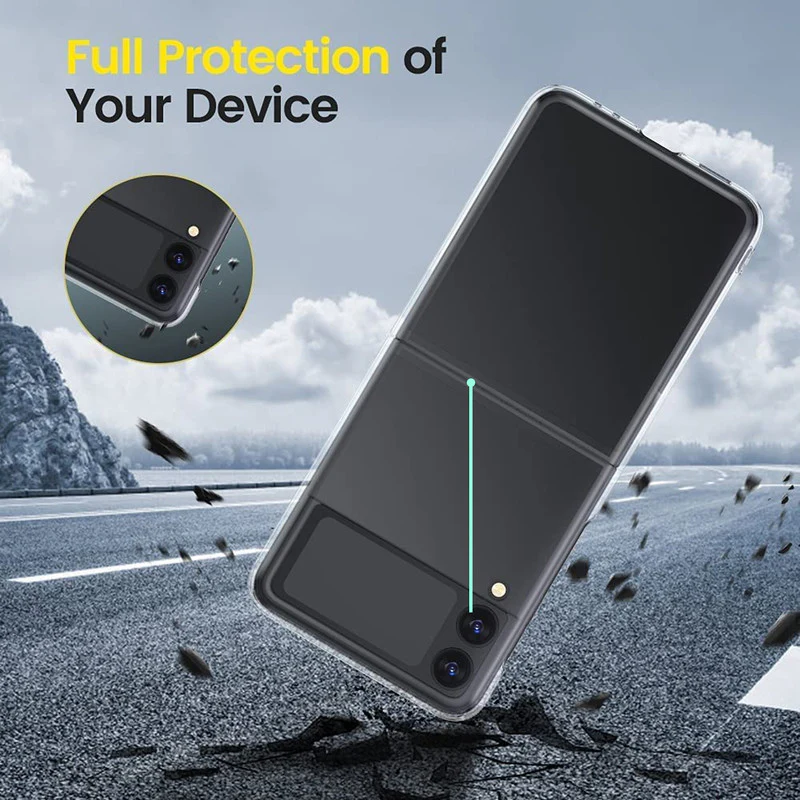 Crystal Clear Hard Anti-Yellow Transparent Back Cover Case For Samsung Z Flip 3 - Image 3