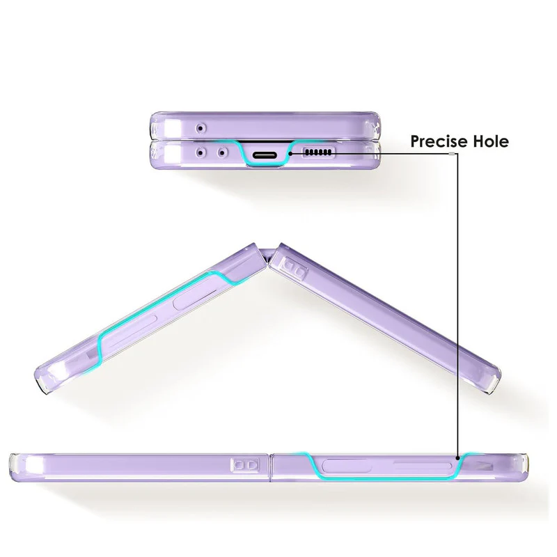 Crystal Clear Hard Anti-Yellow Transparent Back Cover Case For Samsung Z Flip 6 - Image 4