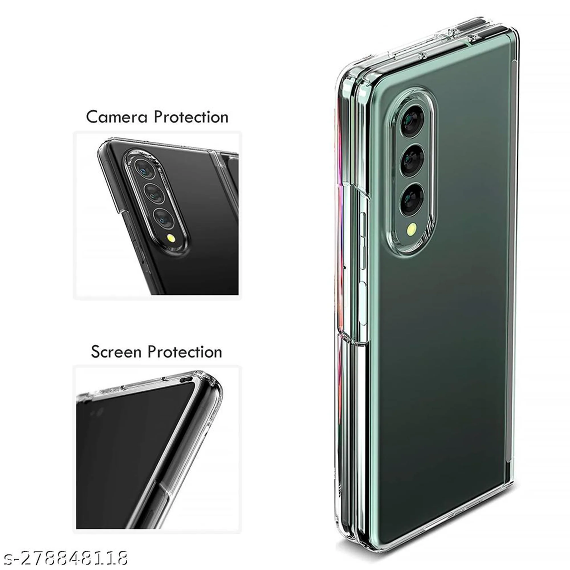 Crystal Clear Hard Anti-Yellow Transparent Back Cover Case For Samsung Z Fold
