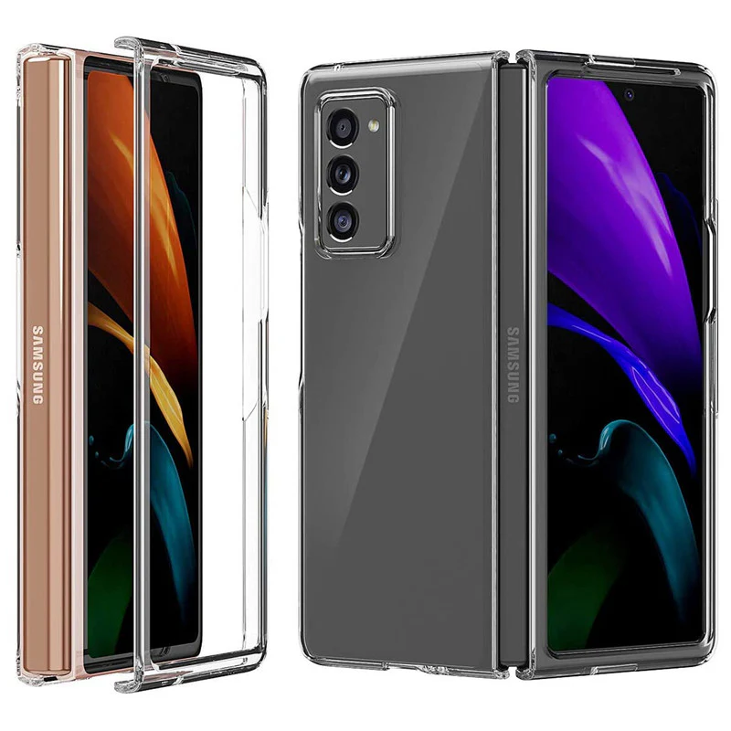 Crystal Clear Hard Anti-Yellow Transparent Back Cover Case For Samsung Z Fold 2 - Image 3