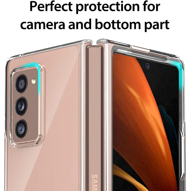 Crystal Clear Hard Anti-Yellow Transparent Back Cover Case For Samsung Z Fold 2 - Image 7