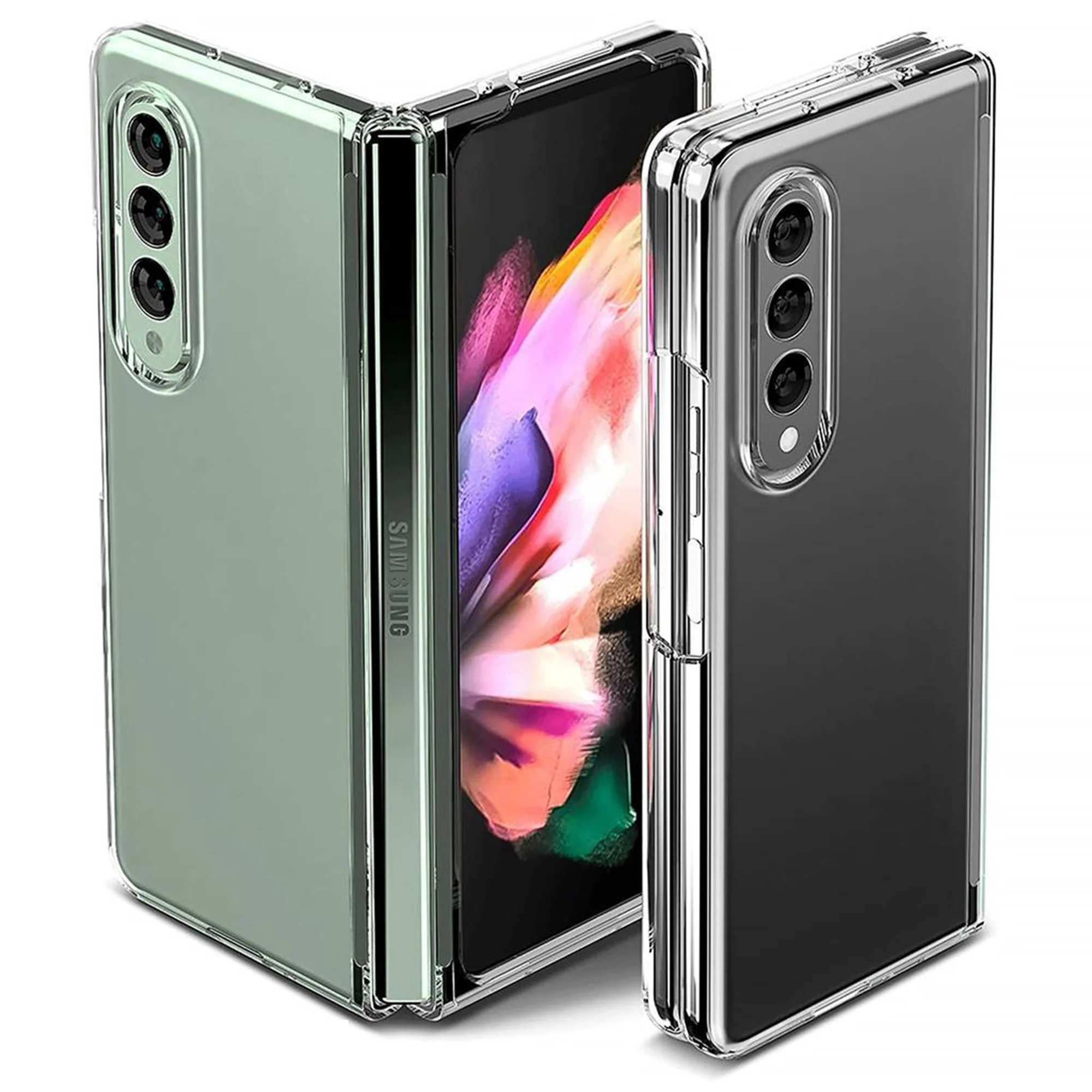Crystal Clear Hard Anti-Yellow Transparent Back Cover Case For Samsung Z Fold - Image 5
