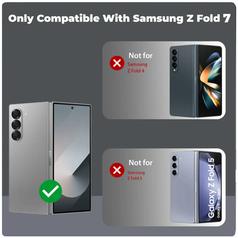 Crystal Clear Hard Anti-Yellow Transparent Back Cover Case For Samsung Z Fold 7 - Image 2