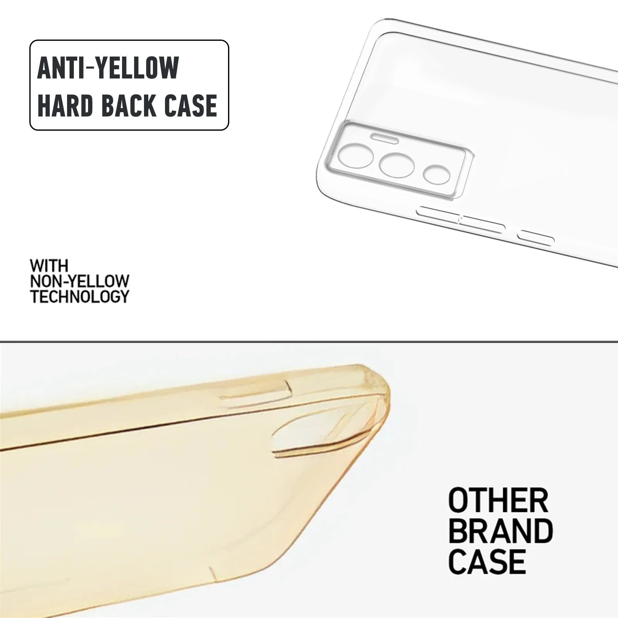 Crystal Clear Hard Anti-Yellow Transparent Back Cover Case For Vivo V23E 5G - Image 8