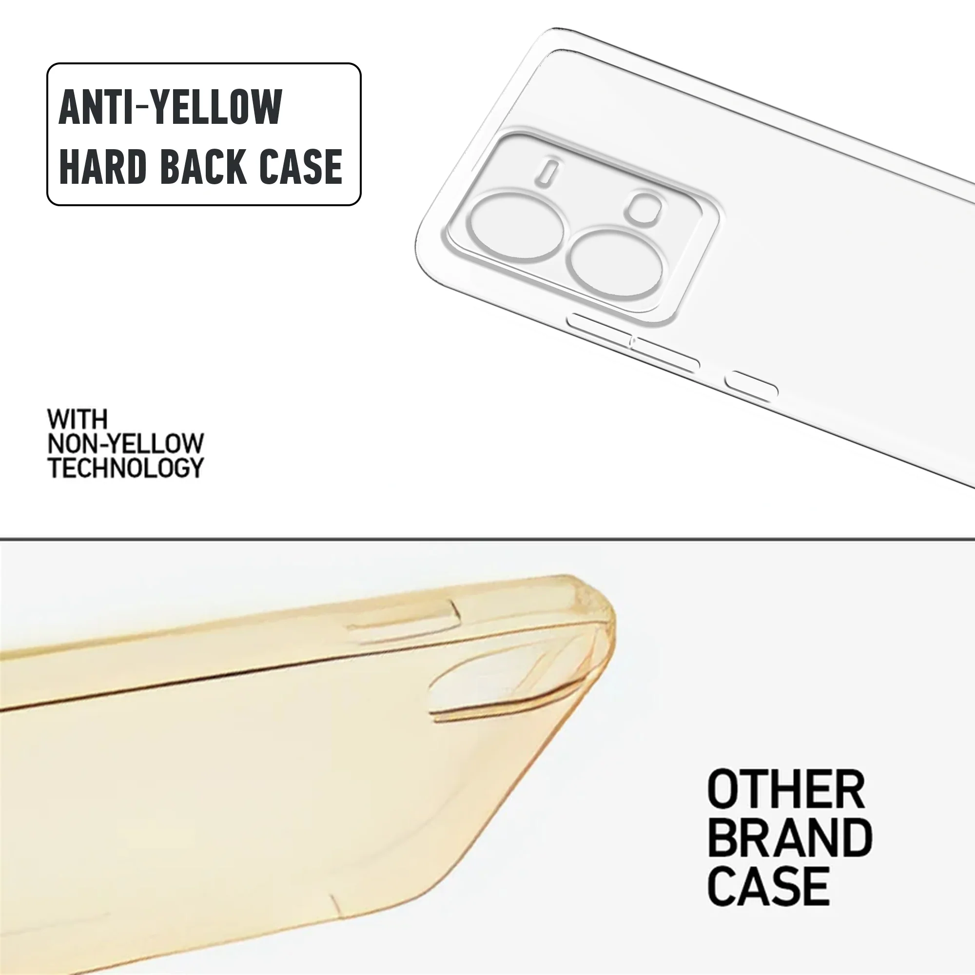 Crystal Clear Hard Anti-Yellow Transparent Back Cover Case For Vivo V25e 5G - Image 8