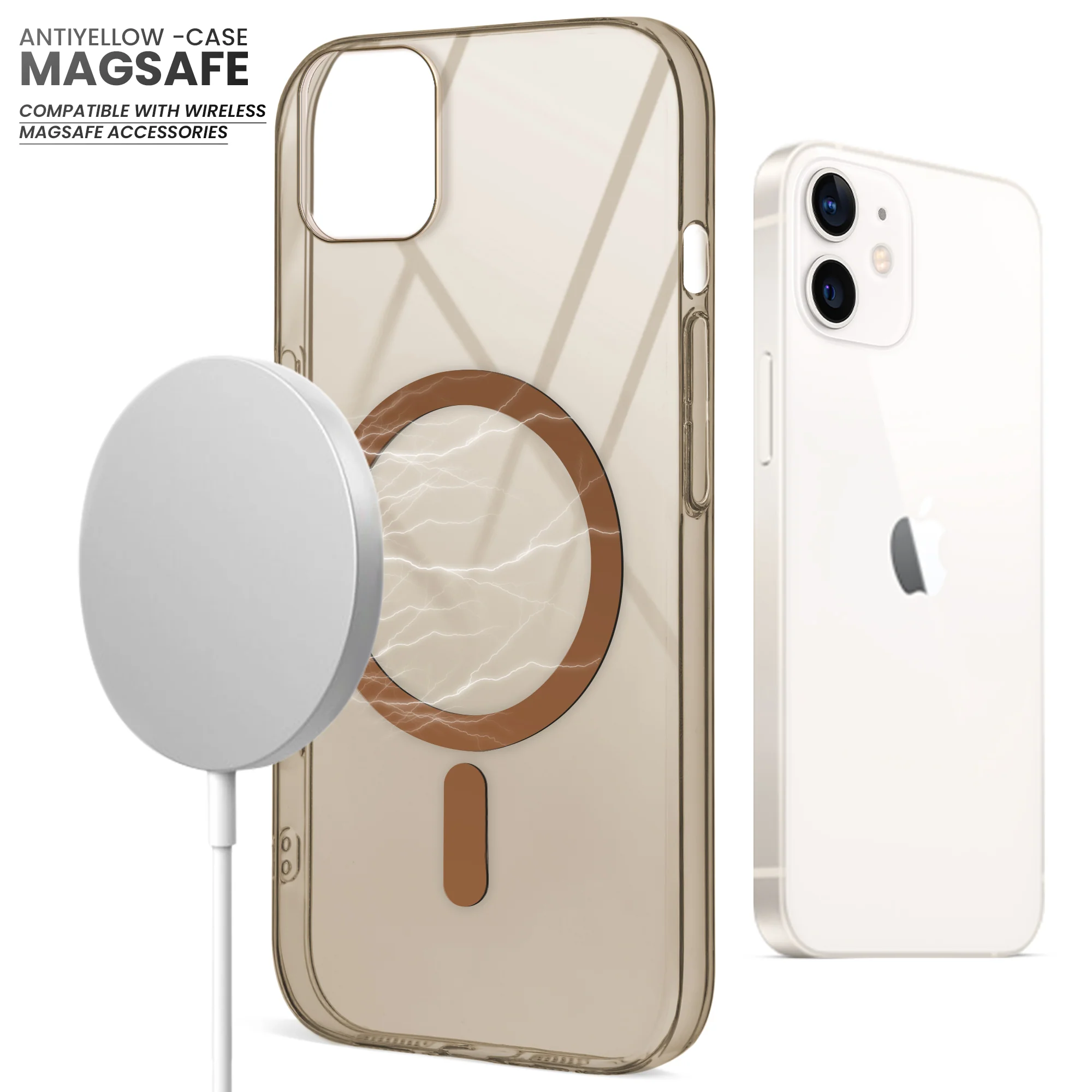Colored Transparent Anti-Yellowing Wireless Charging Support Case For Apple iPhone 12 - Image 8