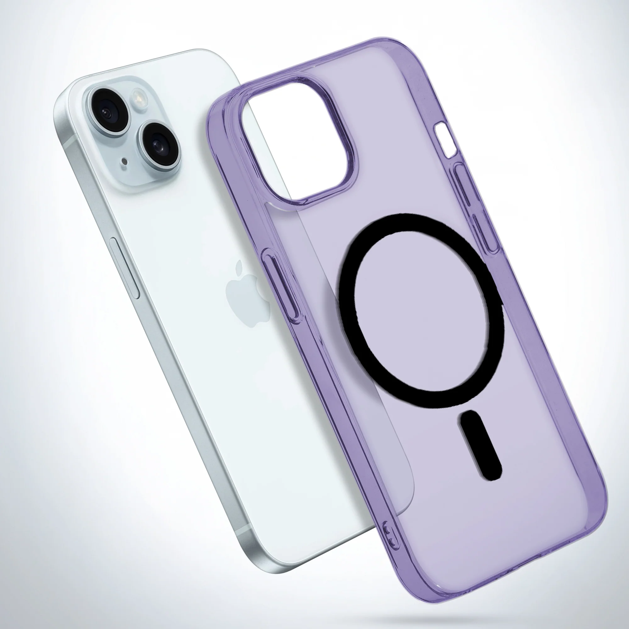 Colored Transparent Anti-Yellowing Wireless Charging Support Case For Apple iPhone 15 - Image 24