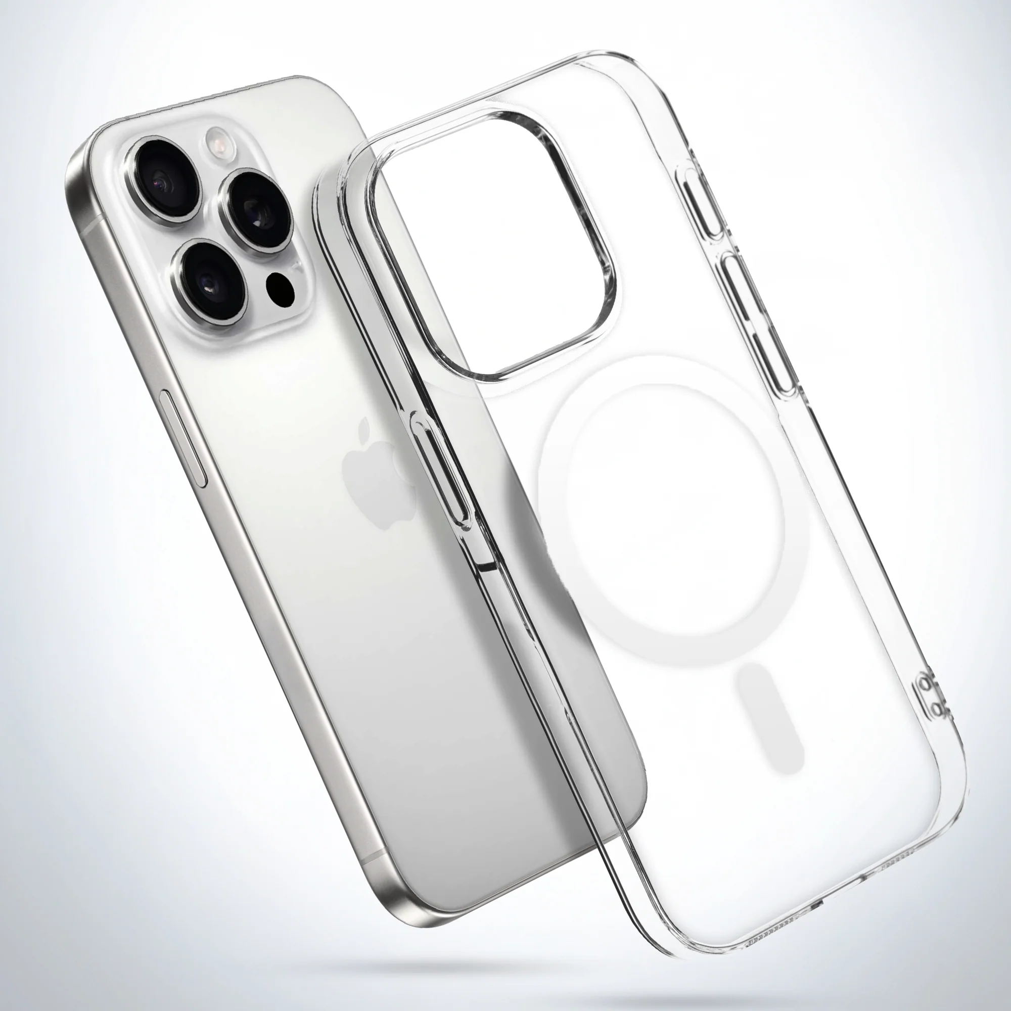 Colored Transparent Anti-Yellowing Wireless Charging Support Case For Apple iPhone 15 Pro - Image 31