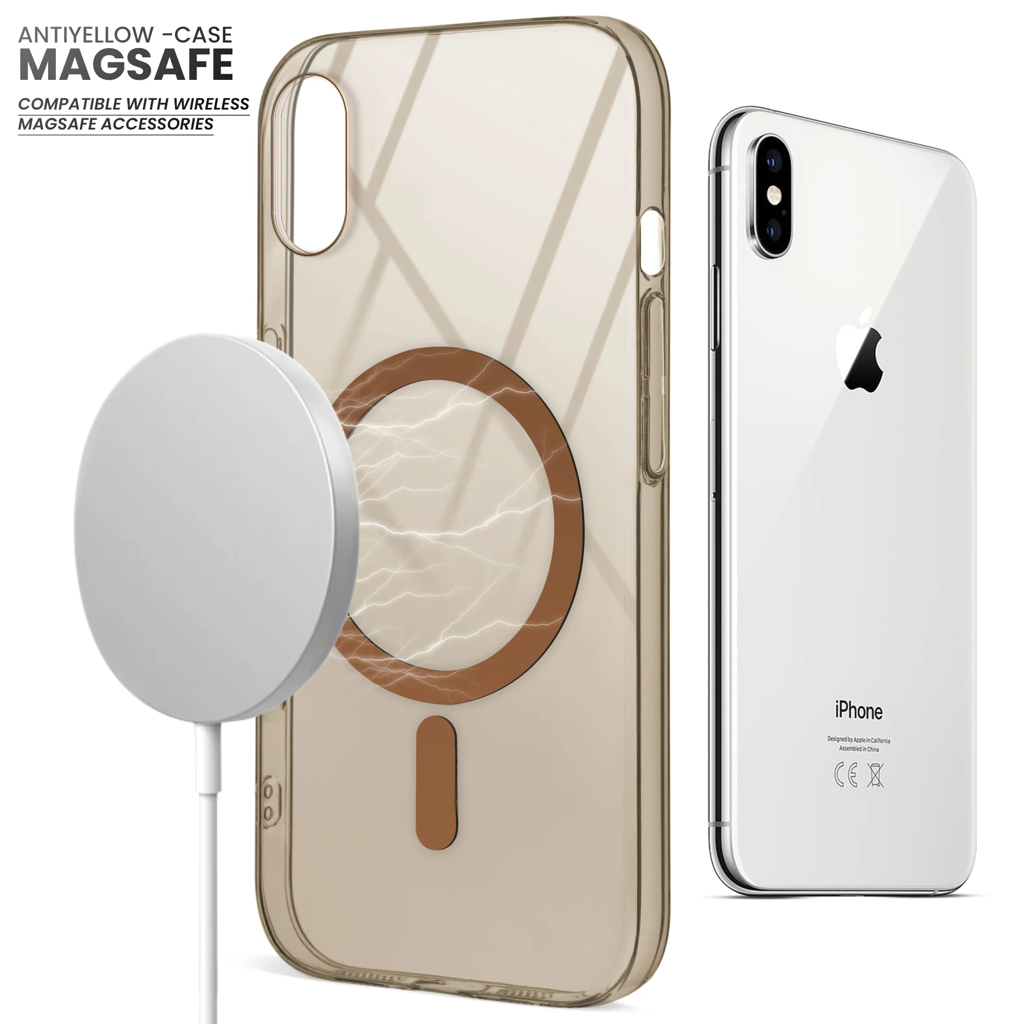 Colored Transparent Anti-Yellowing Wireless Charging Support Case For Apple iPhone X - Image 8