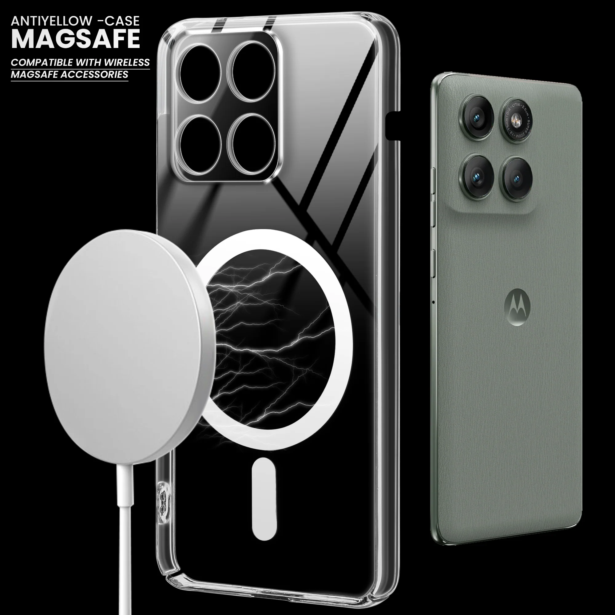 Colored Transparent Anti-Yellowing Wireless Charging Support Case For Motorola Moto Edge 60 Pro 5G - Image 9