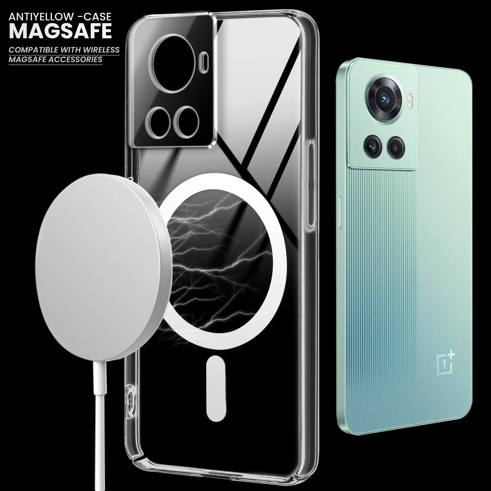 Colored Transparent Anti-Yellowing Wireless Charging Support Case For OnePlus 10R 5G - Image 8
