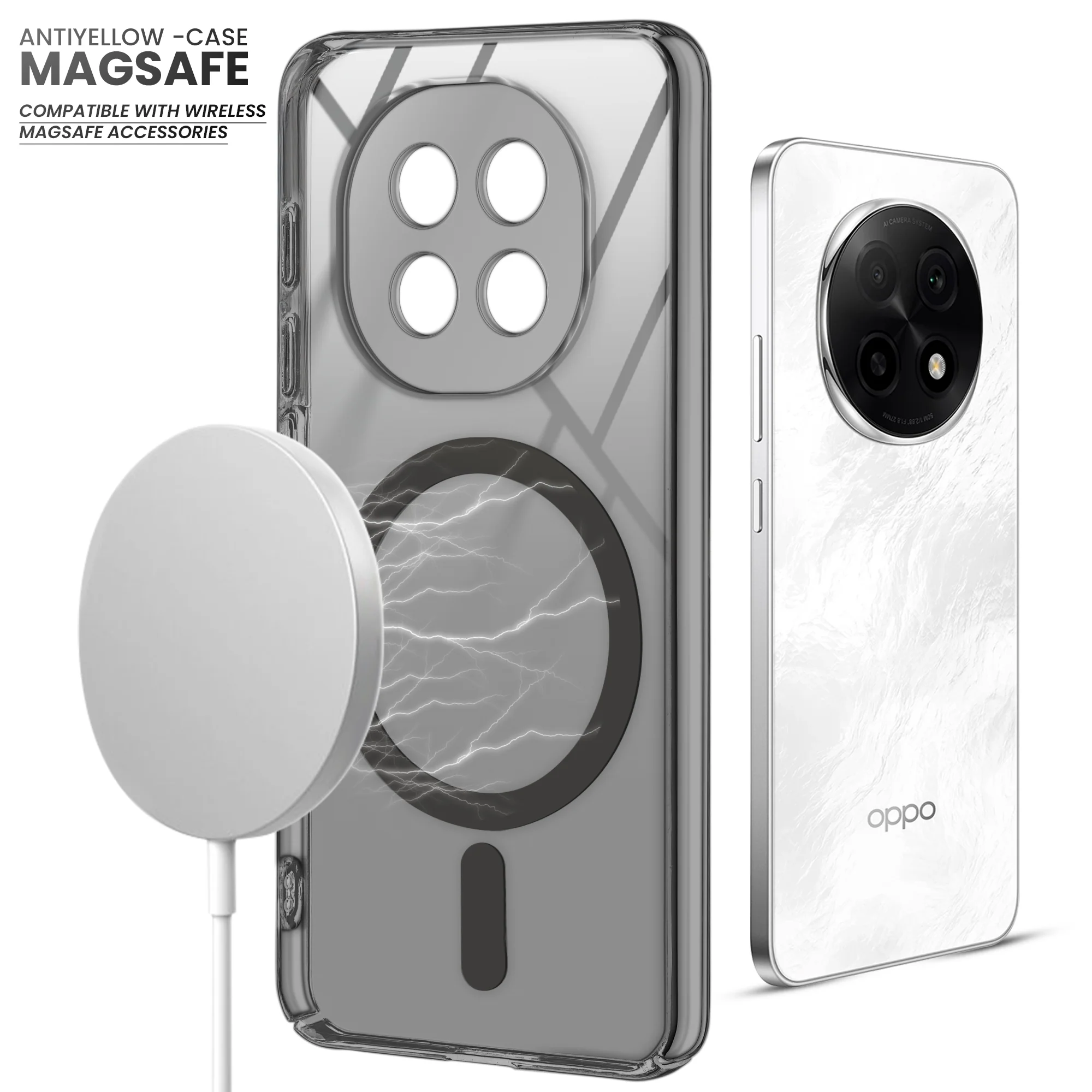 Colored Transparent Anti-Yellowing Wireless Charging Support Case For Oppo F29 Pro 5G