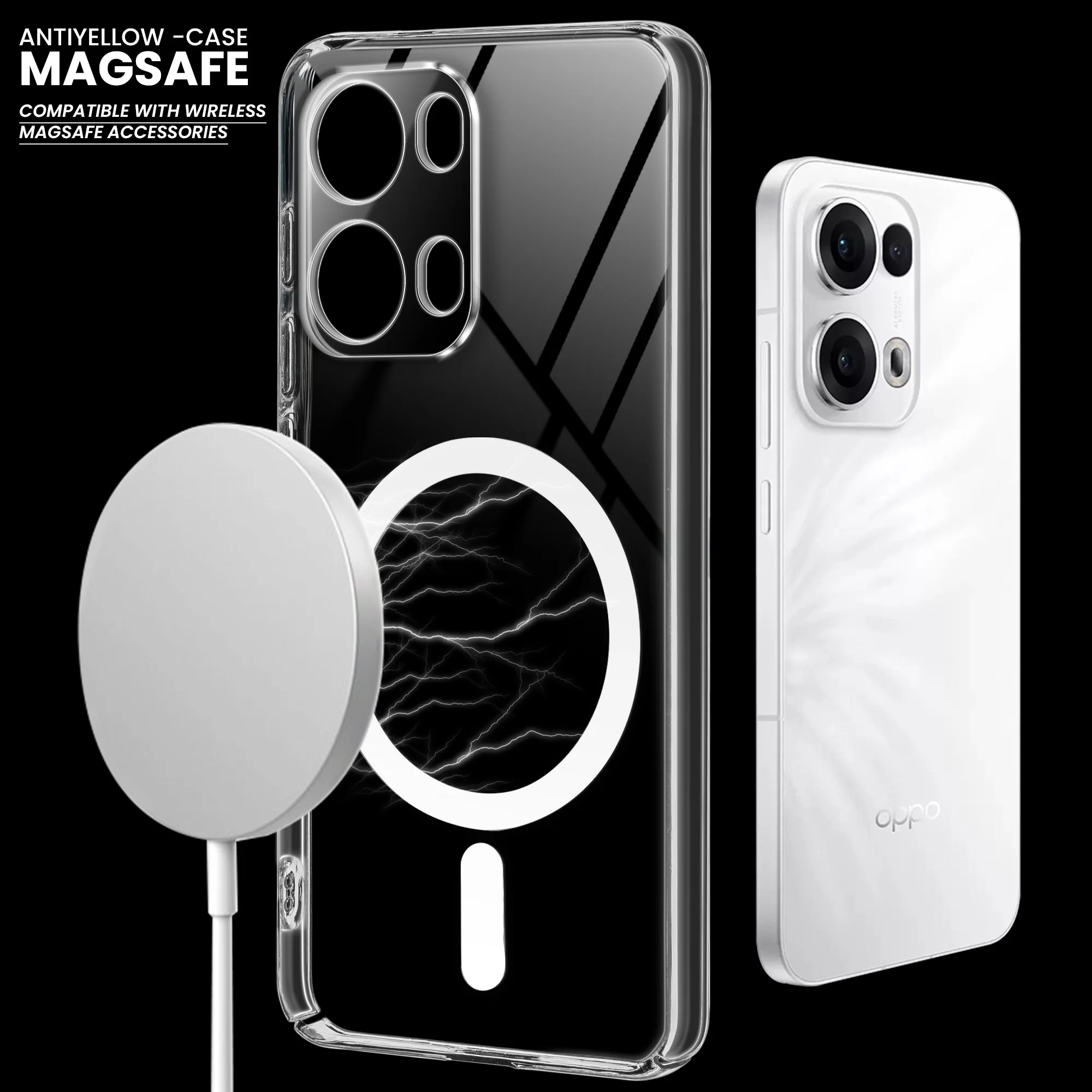 Colored Transparent Anti-Yellowing Wireless Charging Support Case For Oppo Reno 13 Pro 5G - Image 8