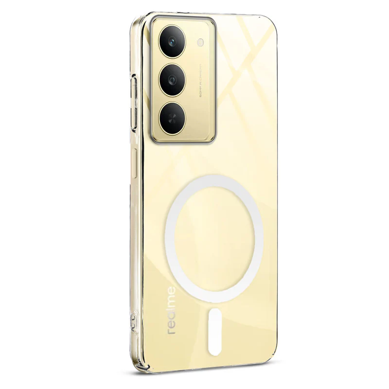 Colored Transparent Anti-Yellowing Wireless Charging Support Case For Realme 14X 5G - Image 11