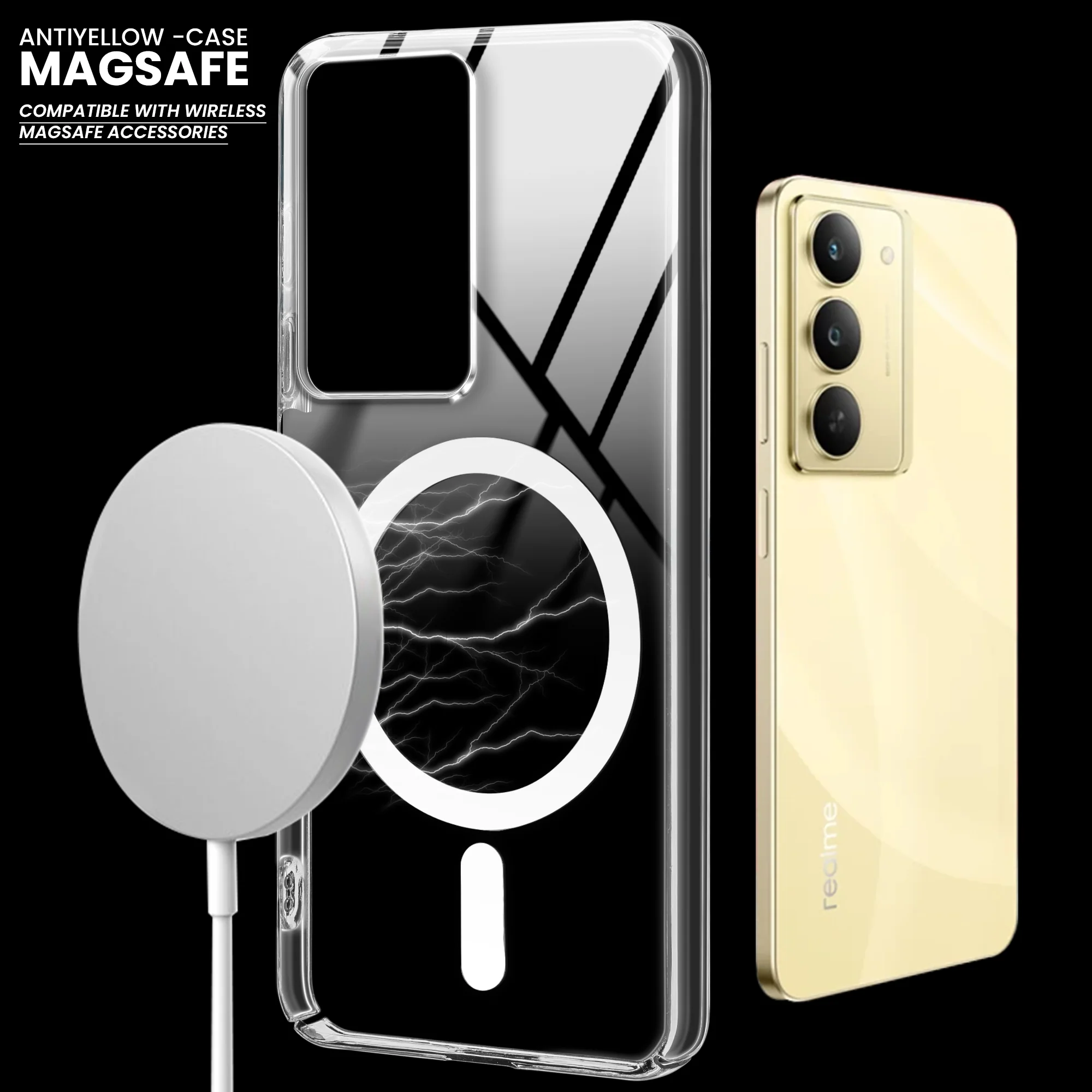 Colored Transparent Anti-Yellowing Wireless Charging Support Case For Realme Narzo 80x 5G - Image 8