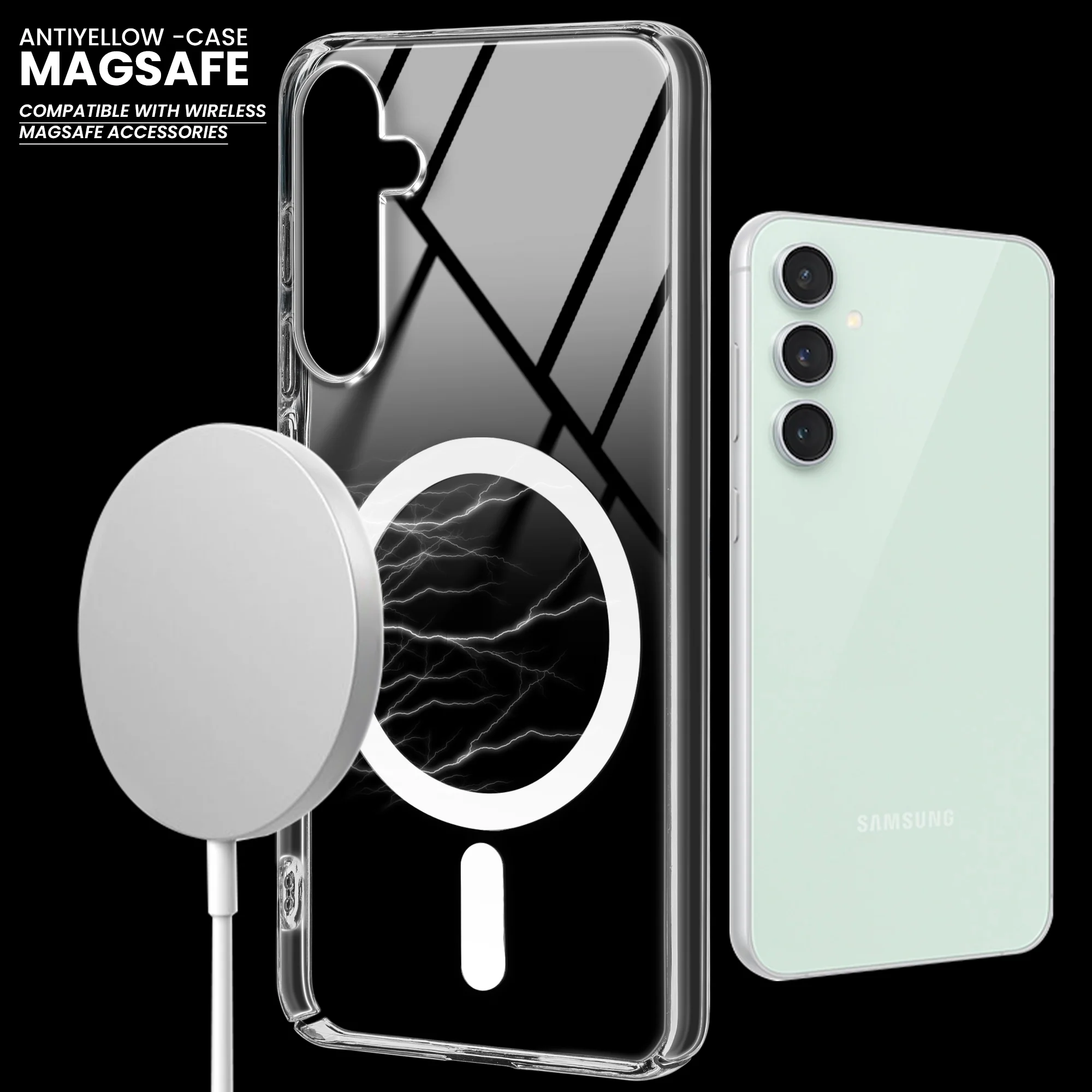 Colored Transparent Anti-Yellowing Wireless Charging Support Case For Samsung A34 5G - Image 8