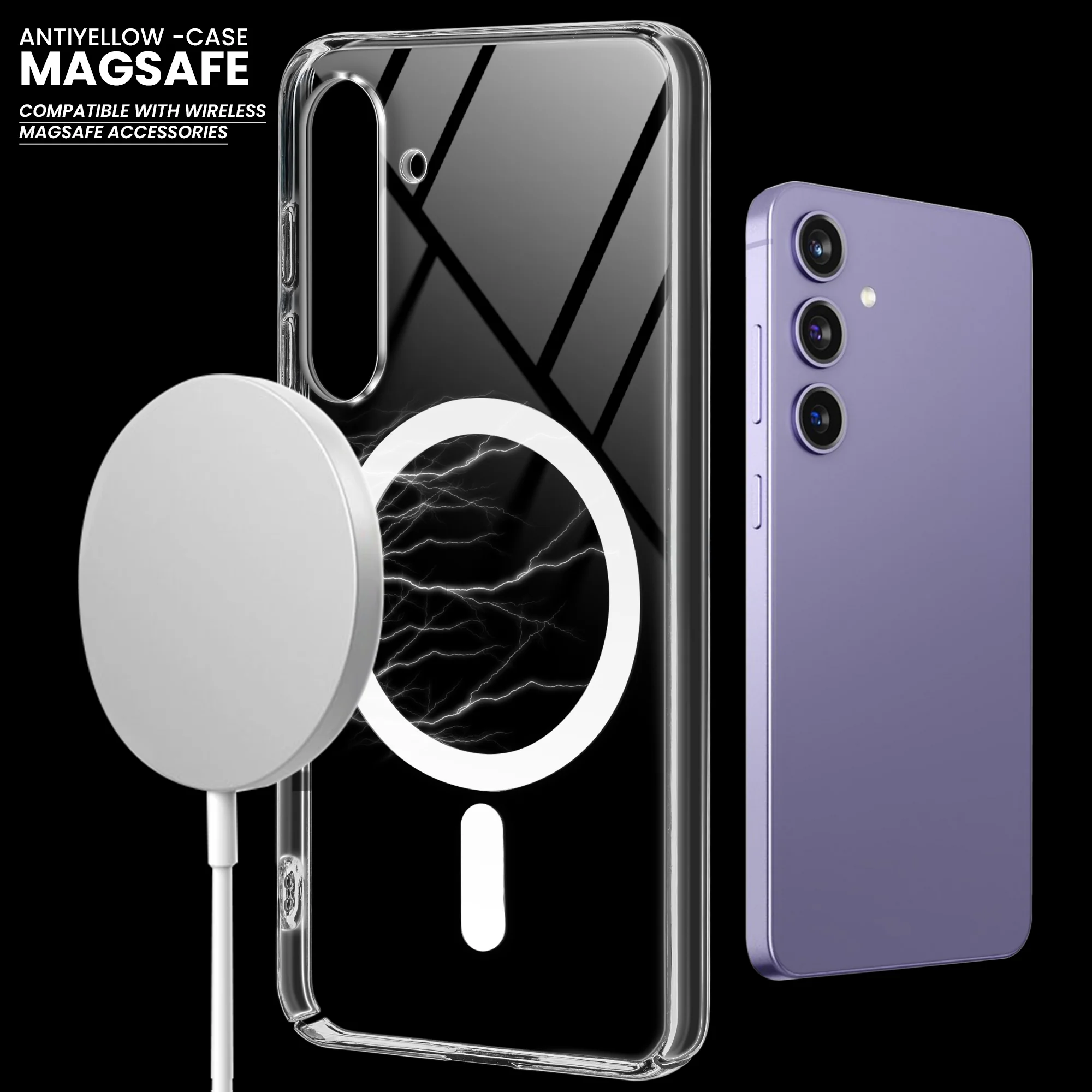 Colored Transparent Anti-Yellowing Wireless Charging Support Case For Samsung A55 5G - Image 8
