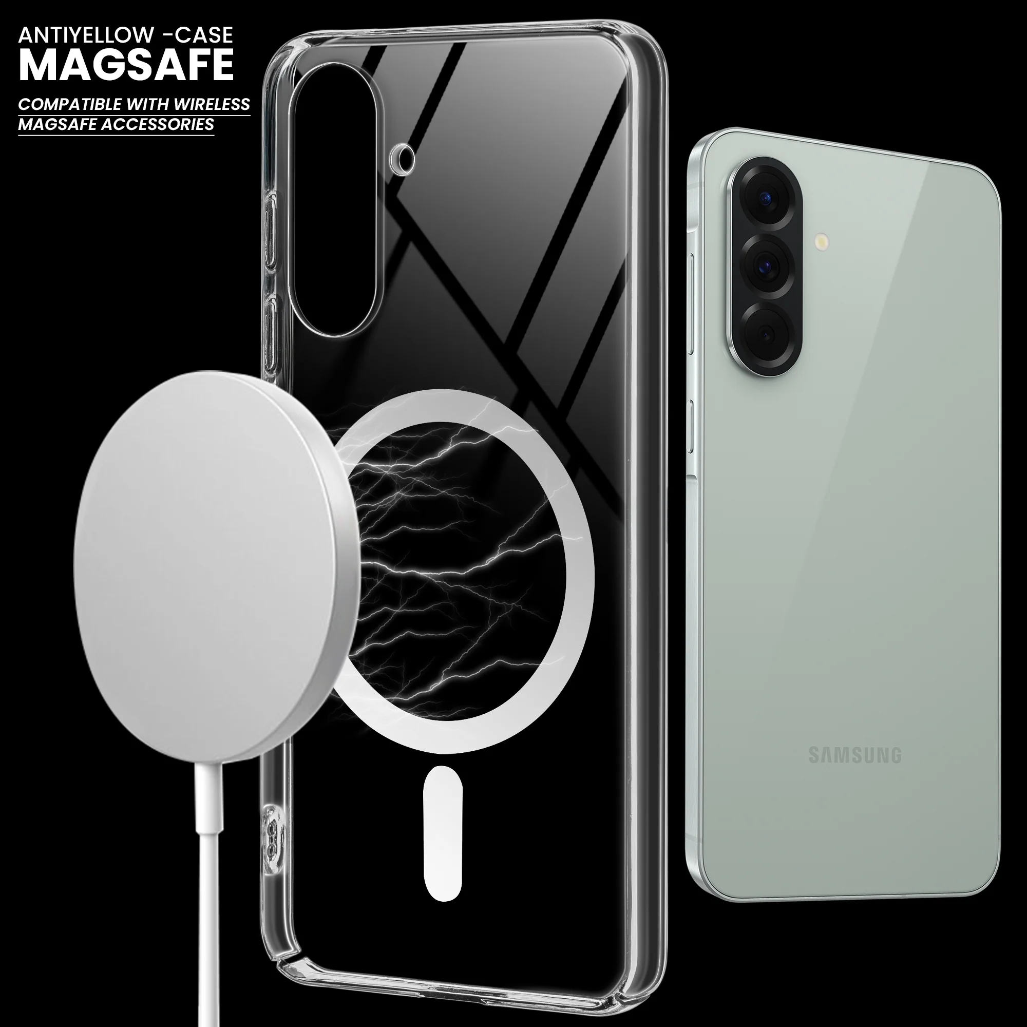 Colored Transparent Anti-Yellowing Wireless Charging Support Case For Samsung A56 5G - Image 8