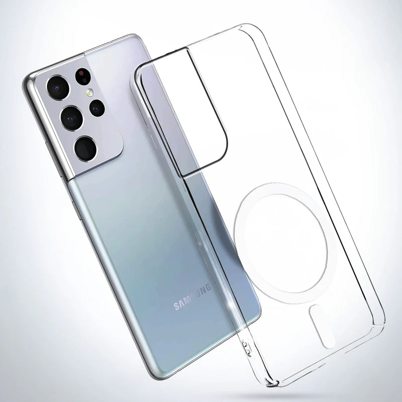 Colored Transparent Anti-Yellowing Wireless Charging Support Case For Samsung S21 Ultra 5G - Image 10