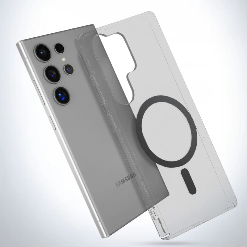 Colored Transparent Anti-Yellowing Wireless Charging Support Case For Samsung S24 Ultra 5G - Image 3