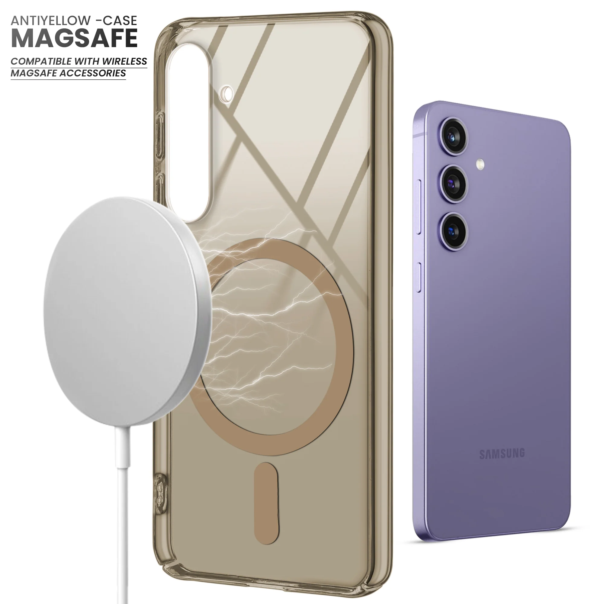 Colored Transparent Anti-Yellowing Wireless Charging Support Case For Samsung S25 5G - Image 15