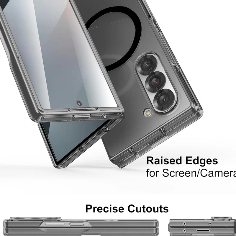 Colored Transparent Anti-Yellowing Wireless Charging Support Case For Samsung Z Fold 7 - Image 5