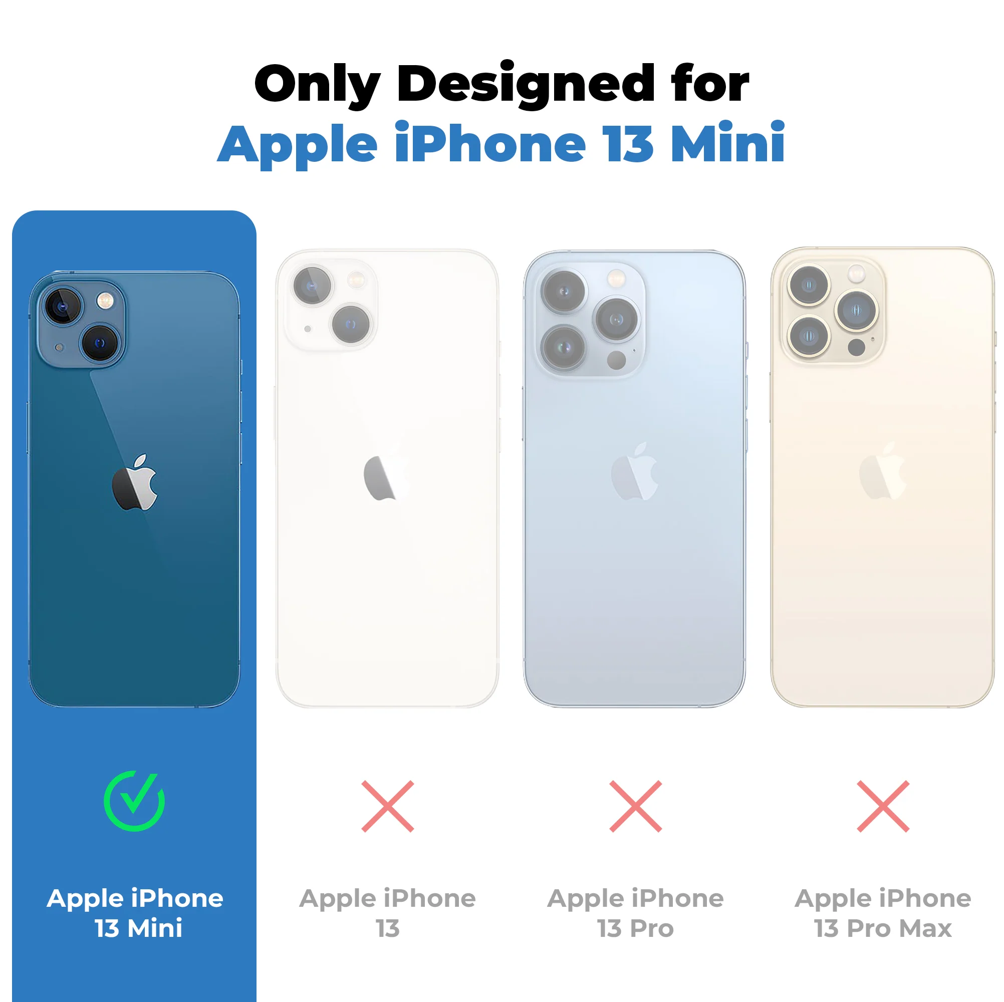 Crystal Clear Transparent Back Cover Case for Apple iPhone 13 Mini - Image 2