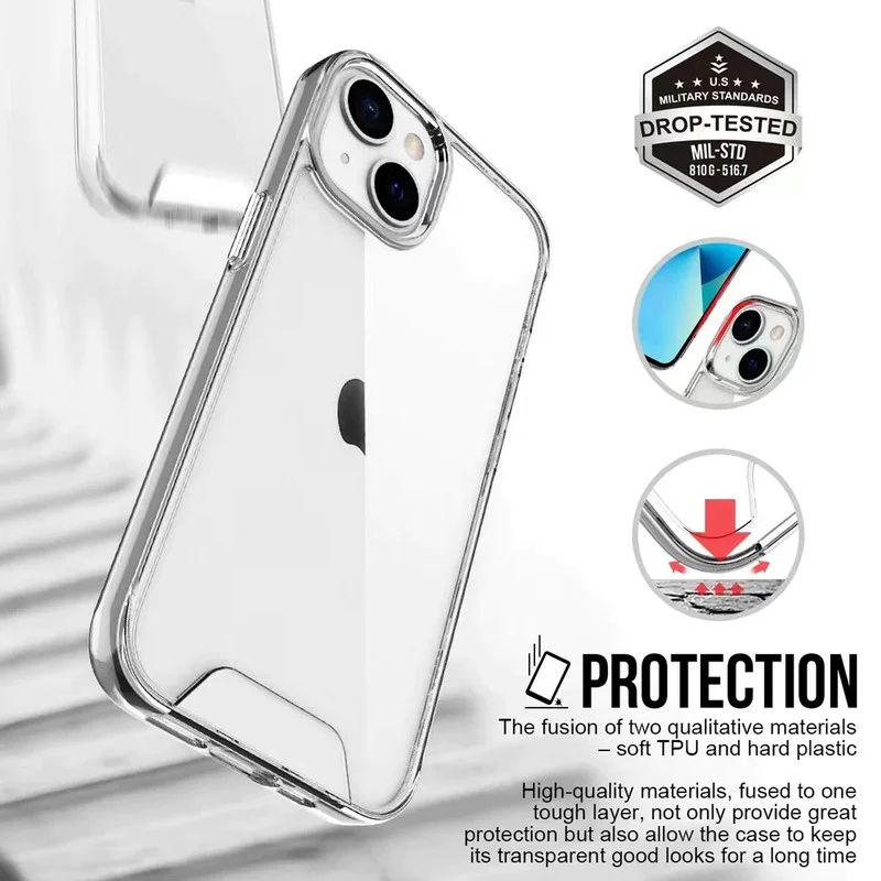 Crystal Clear Transparent Back Cover Case for Apple iPhone 14 - Image 8
