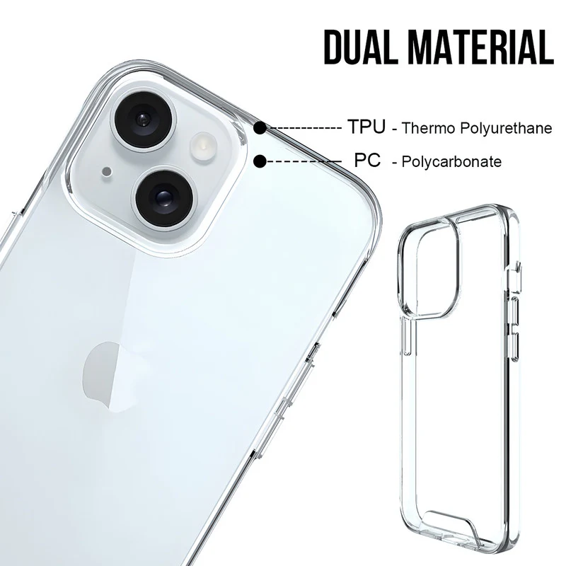 Crystal Clear Transparent Back Cover Case for Apple iPhone 15 - Image 4