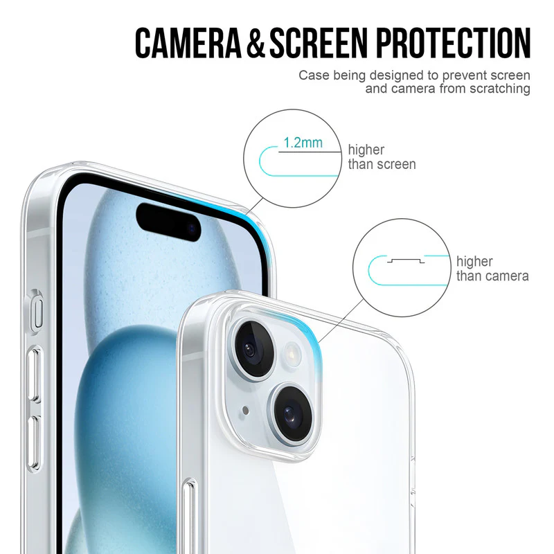 Crystal Clear Transparent Back Cover Case for Apple iPhone 15 - Image 5