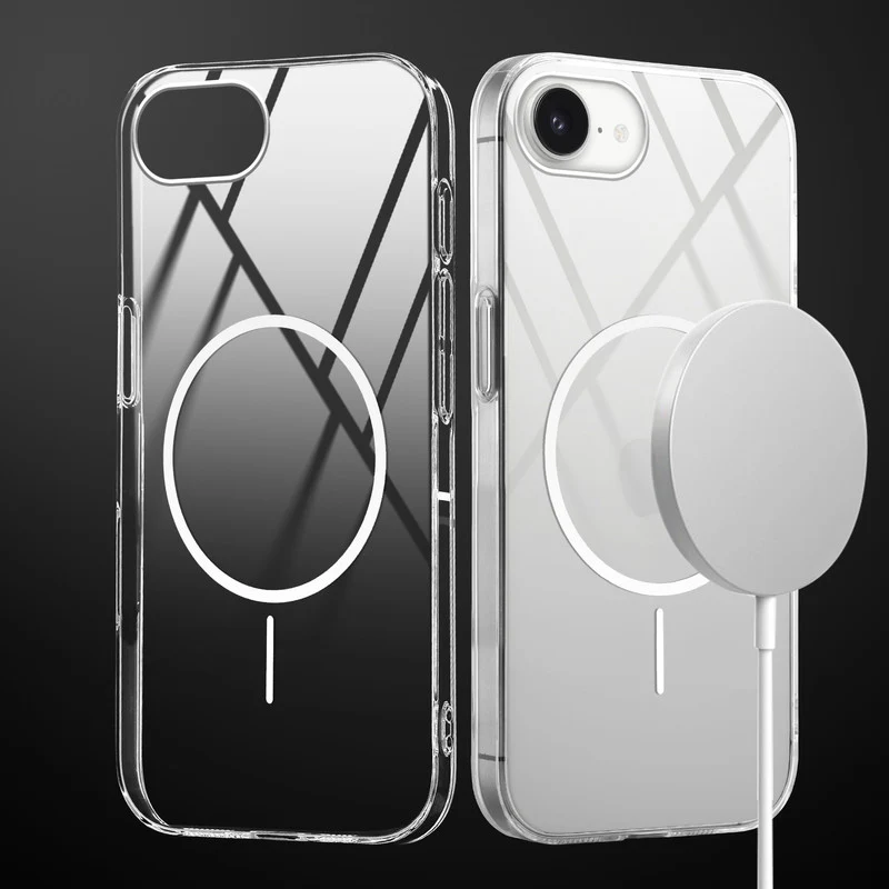 Crystal Clear Transparent Hard Back Anti-Yellowing Case with Wireless Charging Support Compatibility Phone Case For Apple iPhone 16e