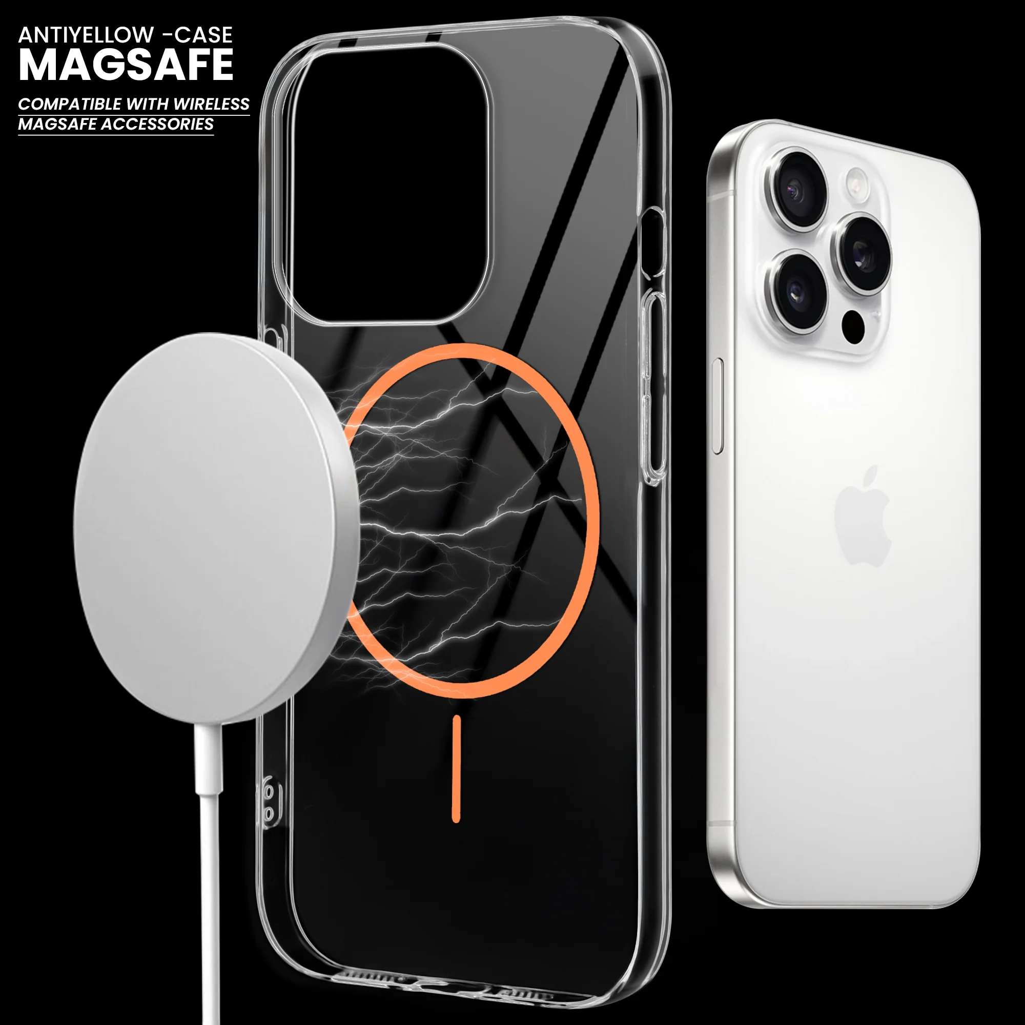 Crystal Clear Anti-Yellowing Wireless Charging Support Case For Apple iphone 12 Pro Max - Image 22