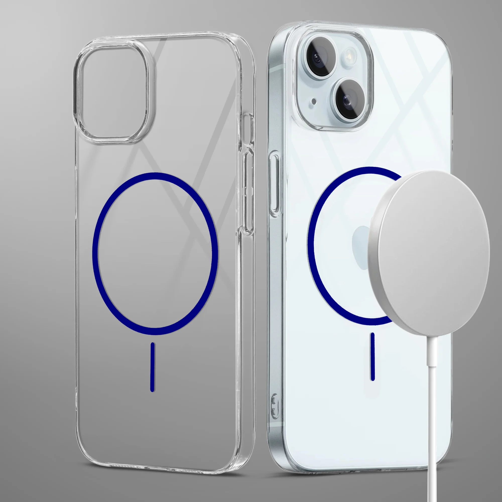 Crystal Clear Anti-Yellowing Wireless Charging Support Case For Apple iPhone 15 Plus - Image 50