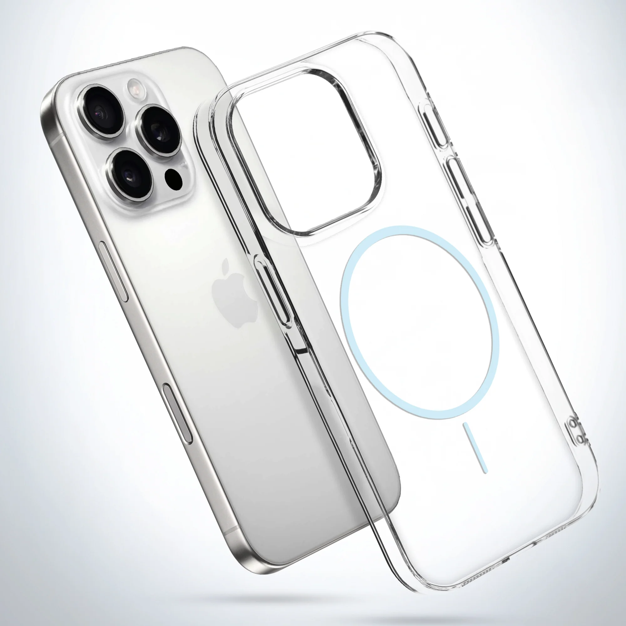 Crystal Clear Anti-Yellowing Wireless Charging Support Case For Apple iPhone 15 Pro Max - Image 45