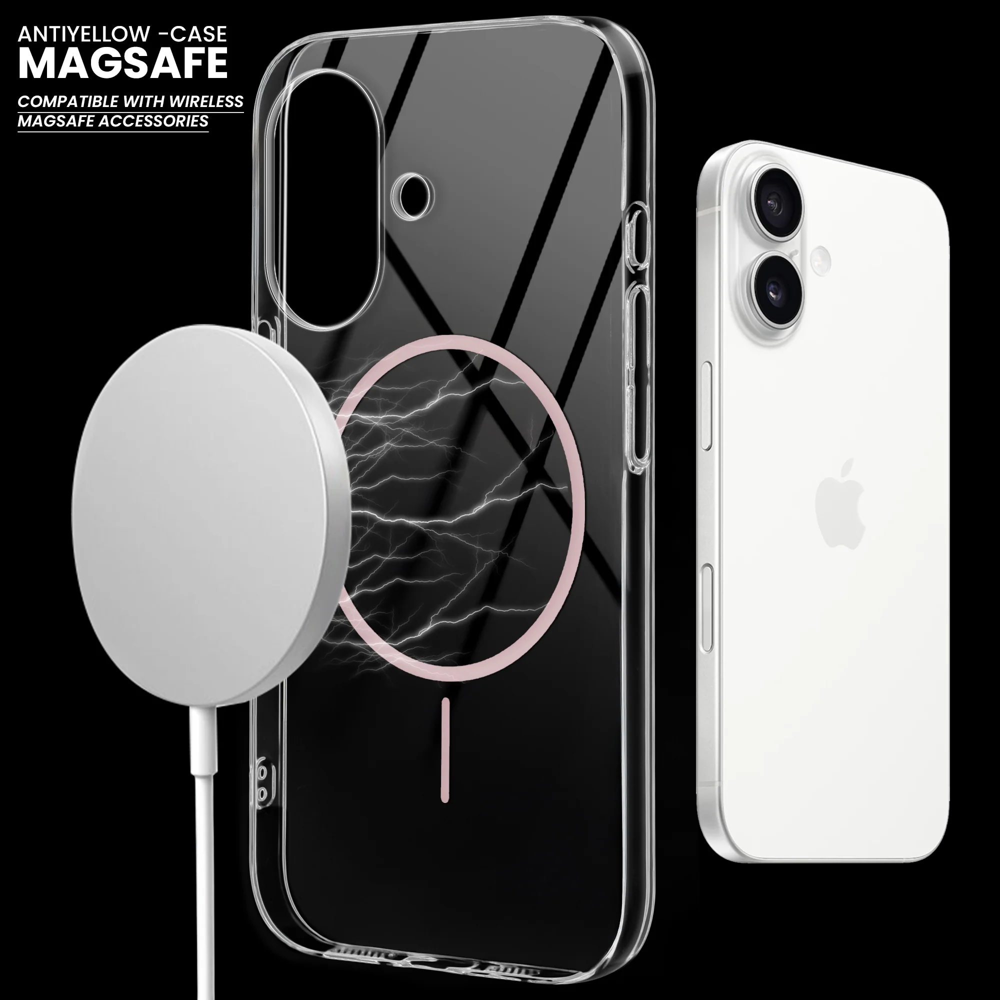 Crystal Clear Anti-Yellowing Wireless Charging Support Case For Apple iPhone 16 - Image 15