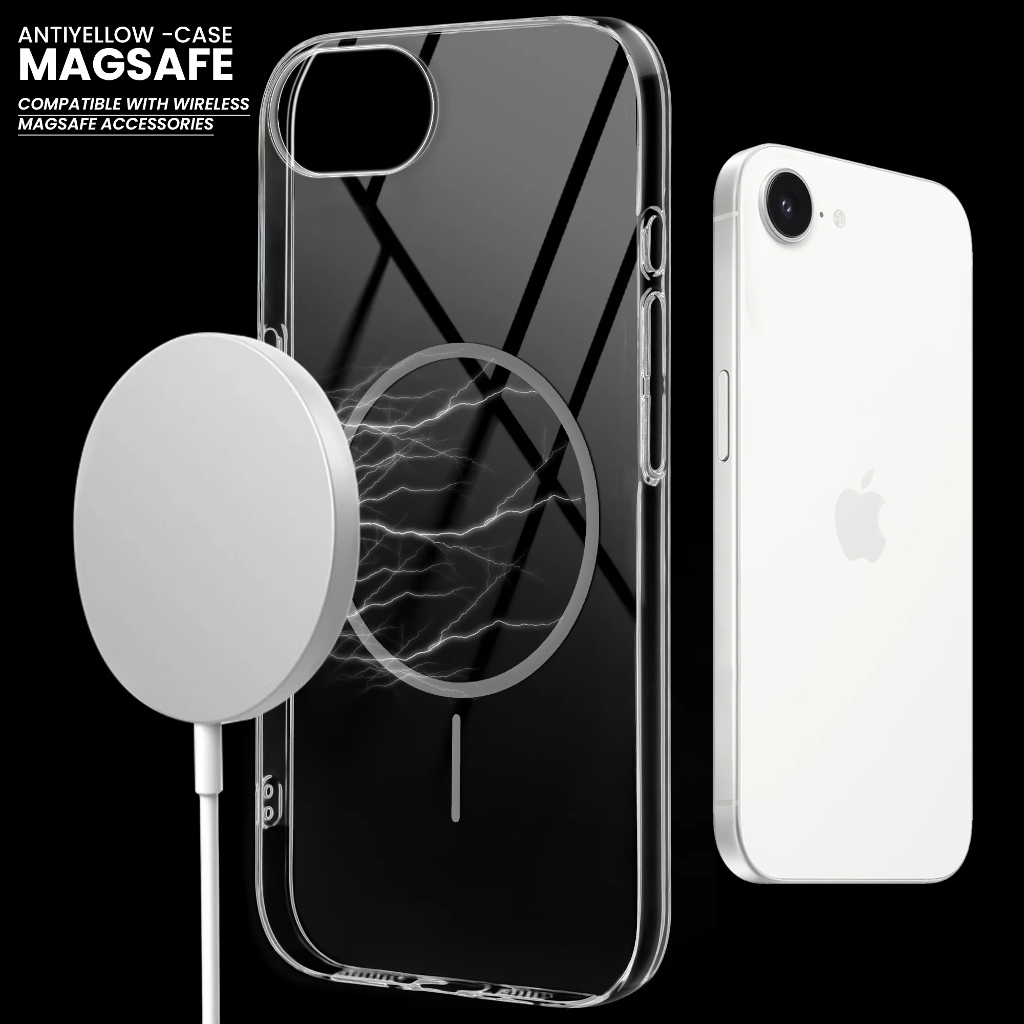 Crystal Clear Anti-Yellowing Wireless Charging Support Case For Apple iPhone 16e - Image 15