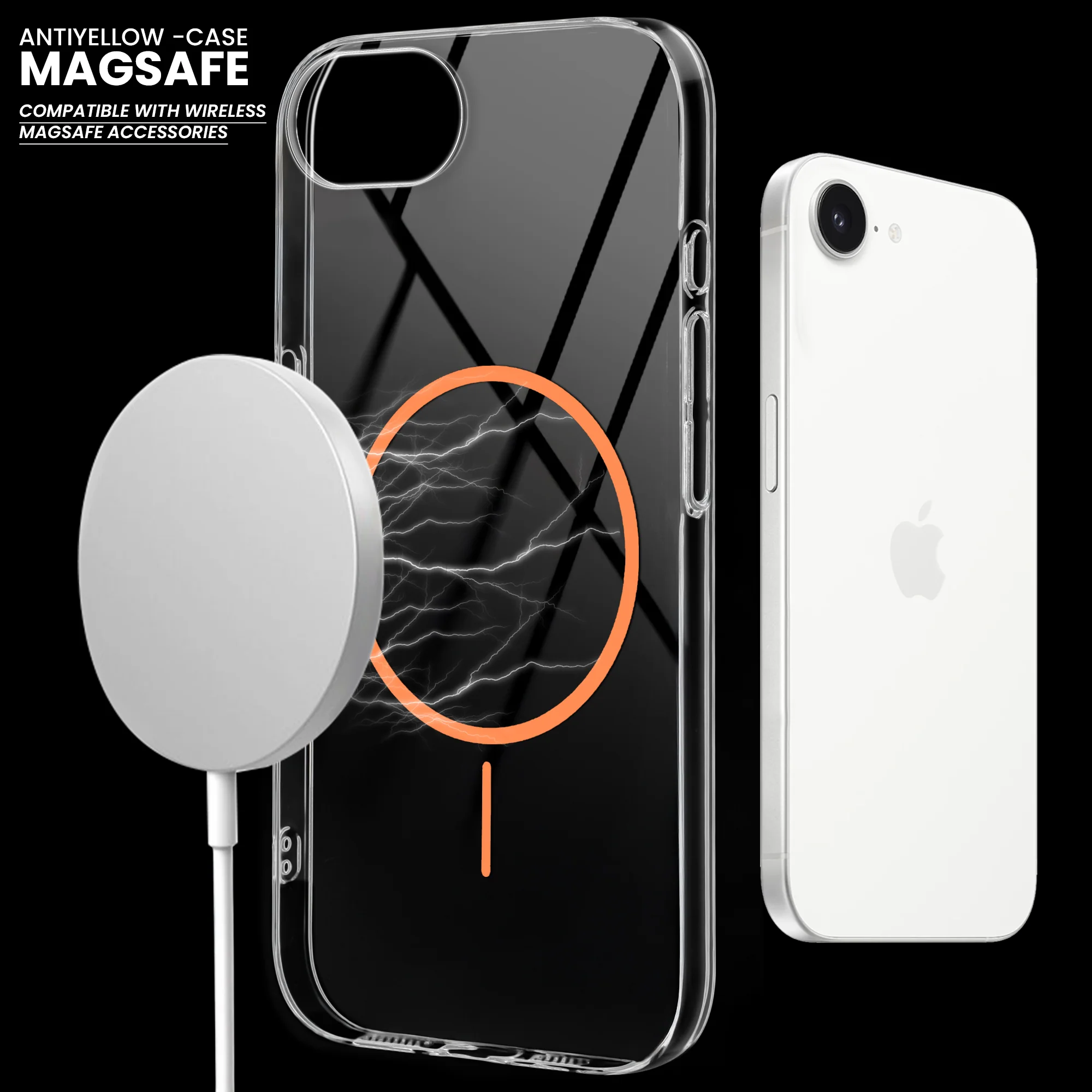Crystal Clear Anti-Yellowing Wireless Charging Support Case For Apple iPhone 16e - Image 22