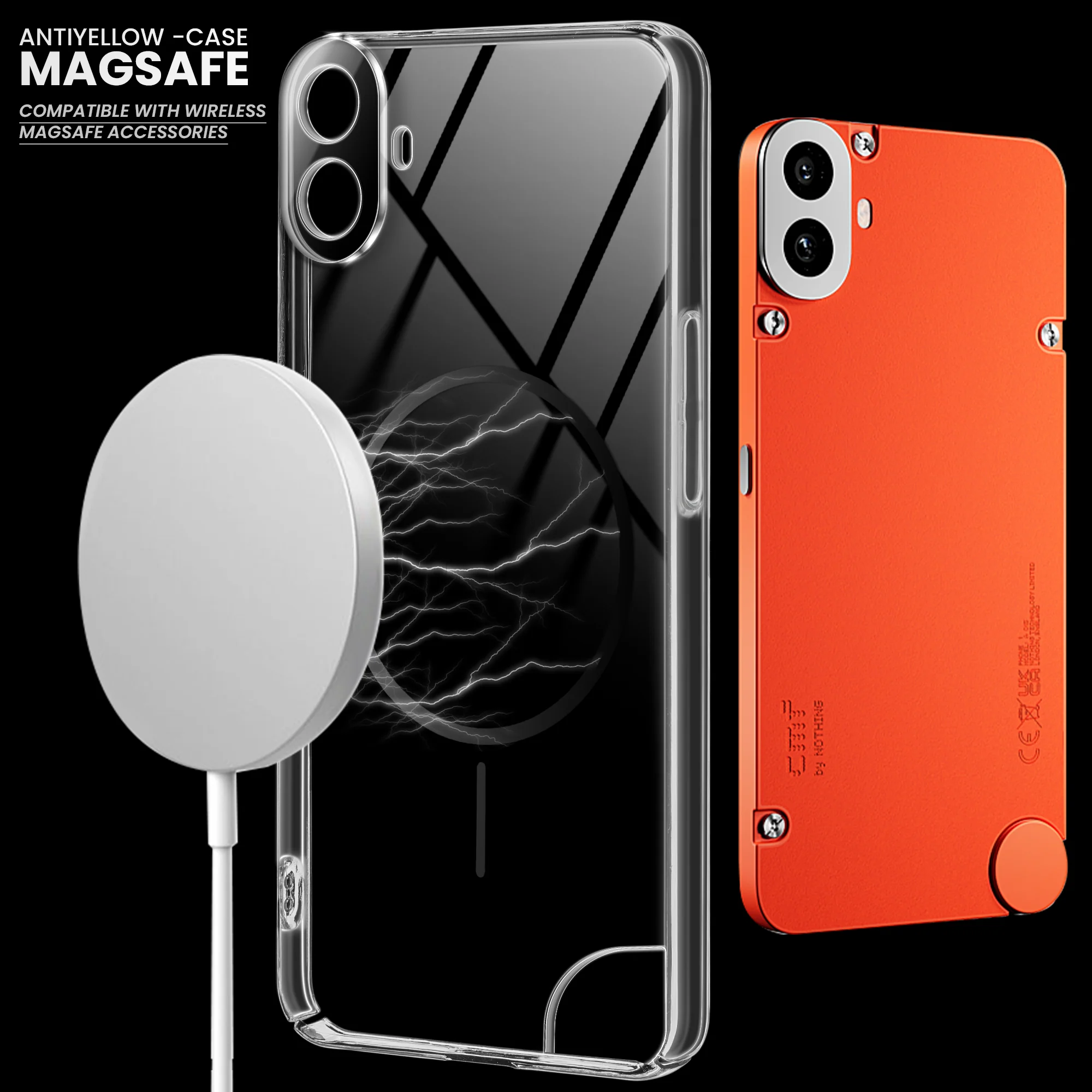 Crystal Clear Anti-Yellowing Wireless Charging Support Case For CMF Nothing Phone 1 - Image 43