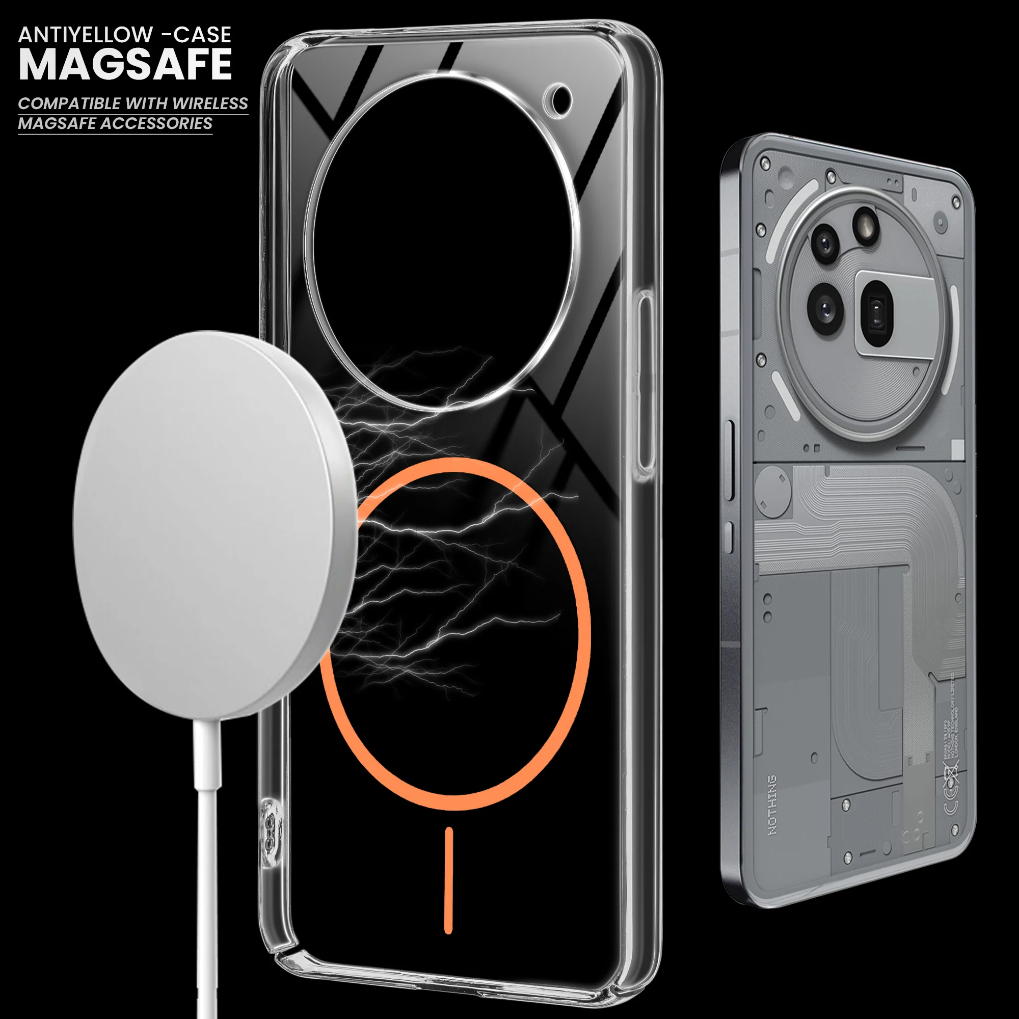 Crystal Clear Anti-Yellowing Wireless Charging Support Case For Nothing Phone 3A Pro 5G - Image 22