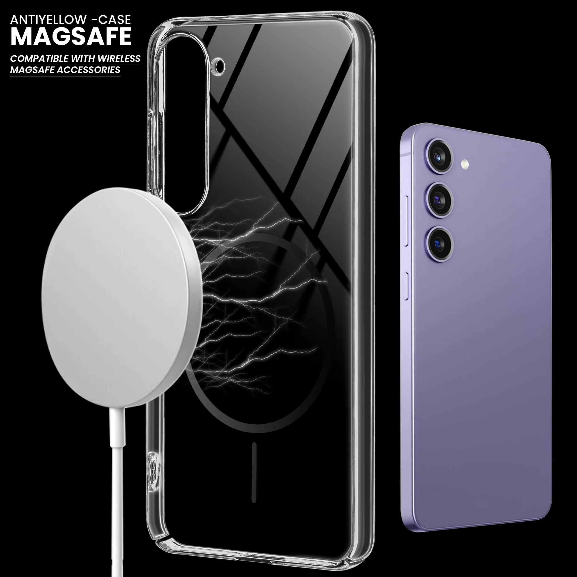 Crystal Clear Anti-Yellowing Wireless Charging Support Case For Samsung S23 5G