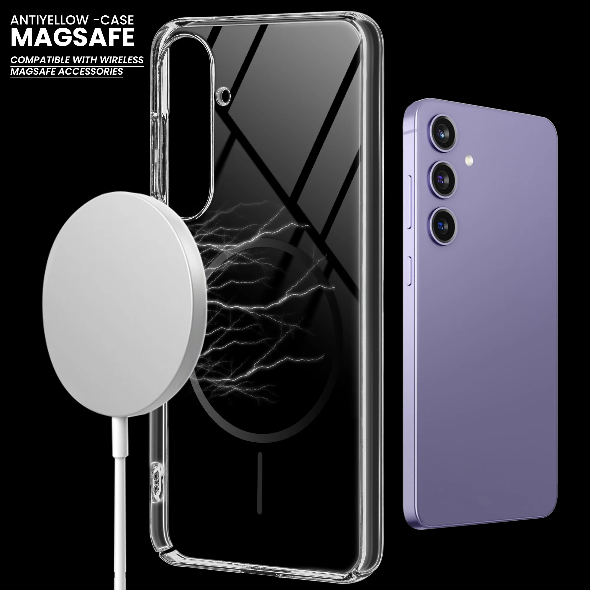 Crystal Clear Anti-Yellowing Wireless Charging Support Case For Samsung S23 FE 5G