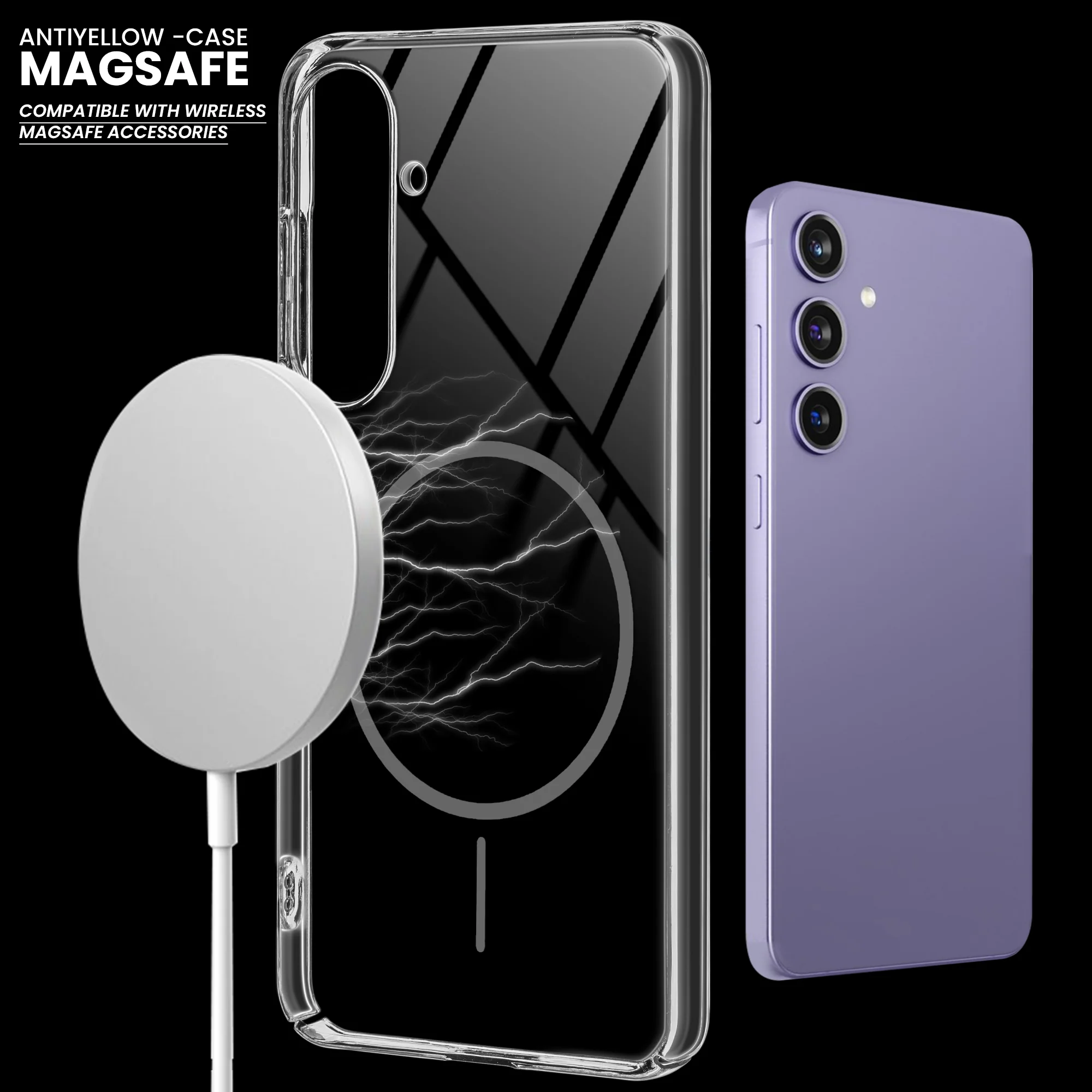 Crystal Clear Anti-Yellowing Wireless Charging Support Case For Samsung S23 FE 5G - Image 15